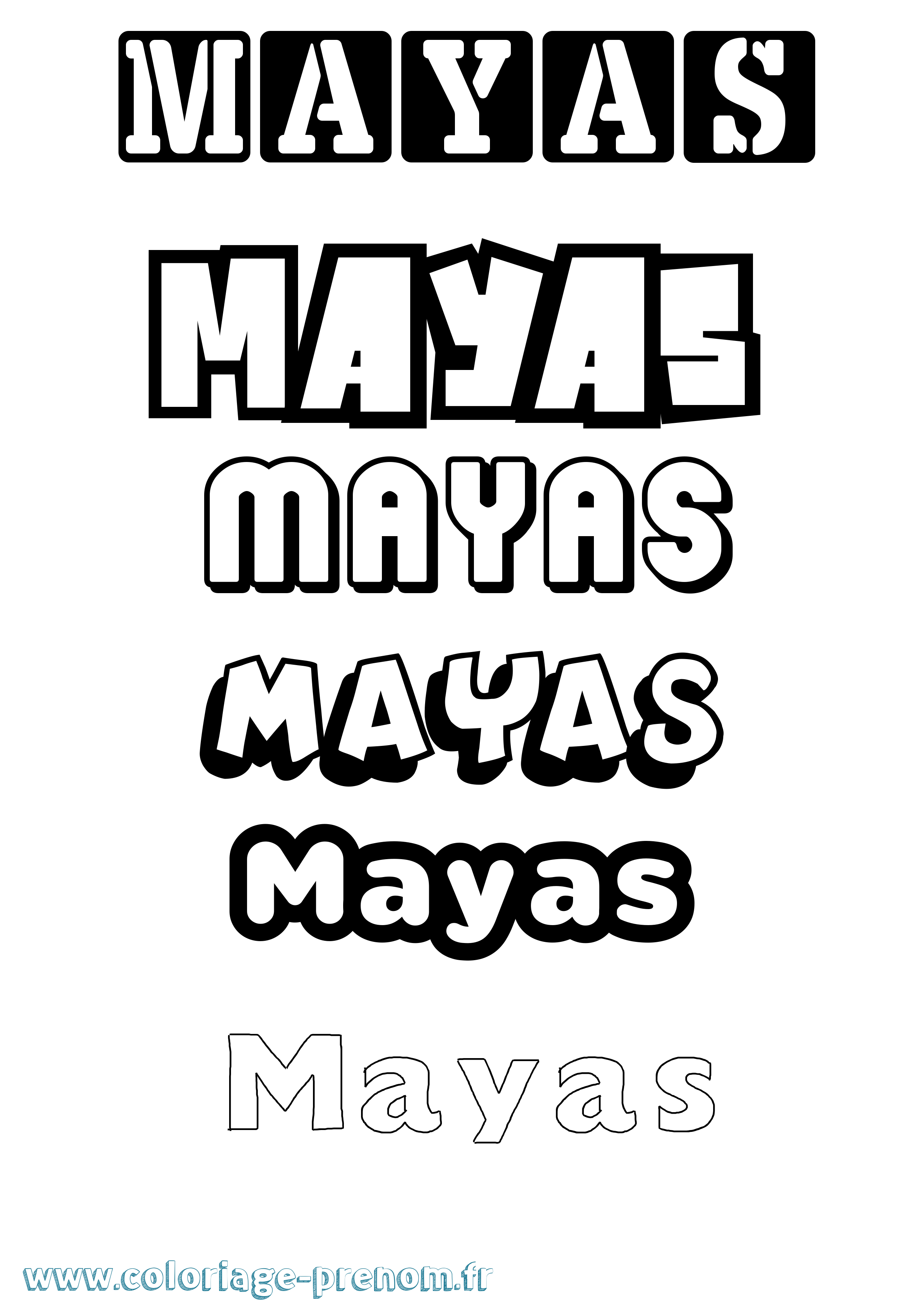 Coloriage prénom Mayas Simple