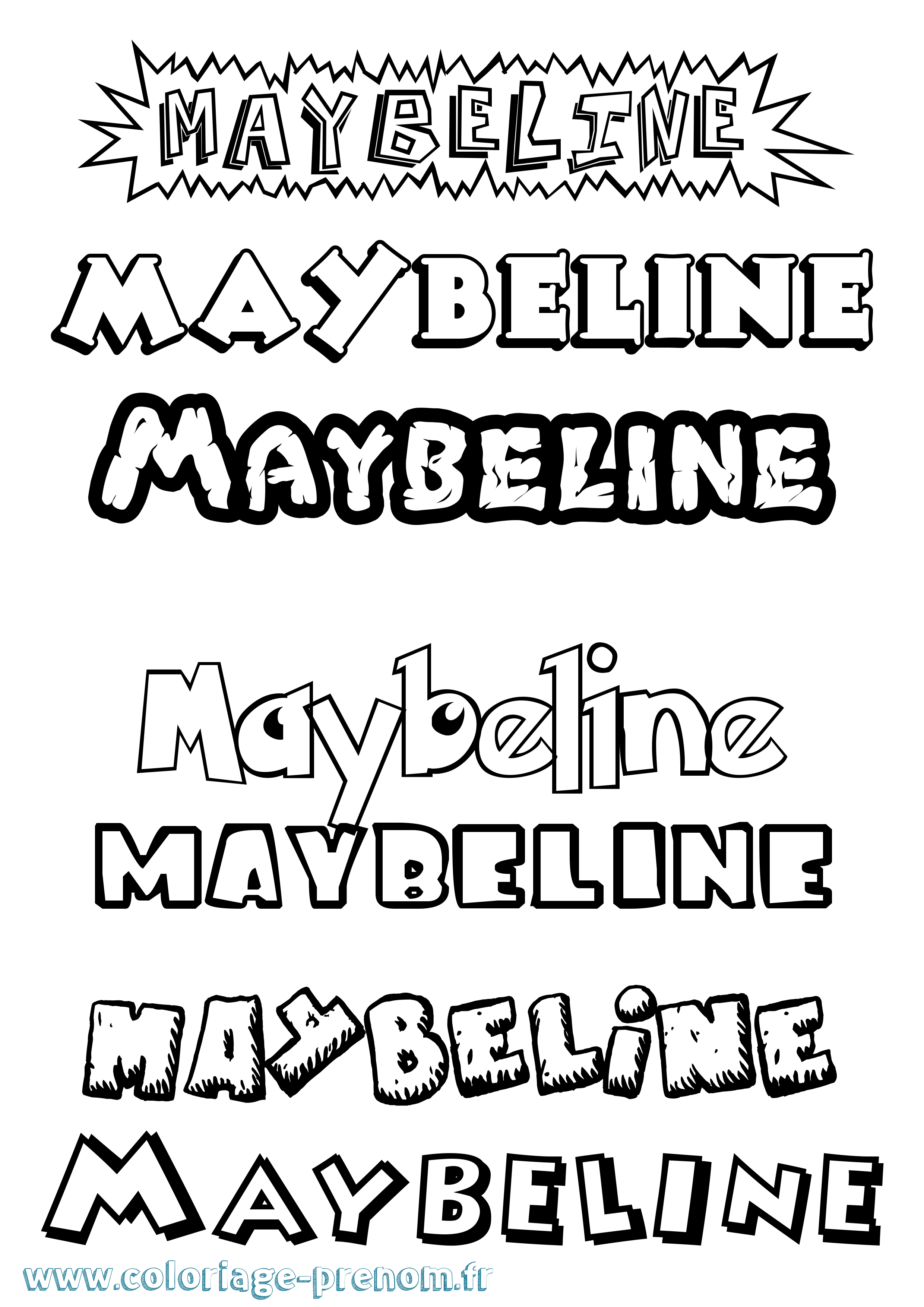 Coloriage prénom Maybeline Dessin Animé