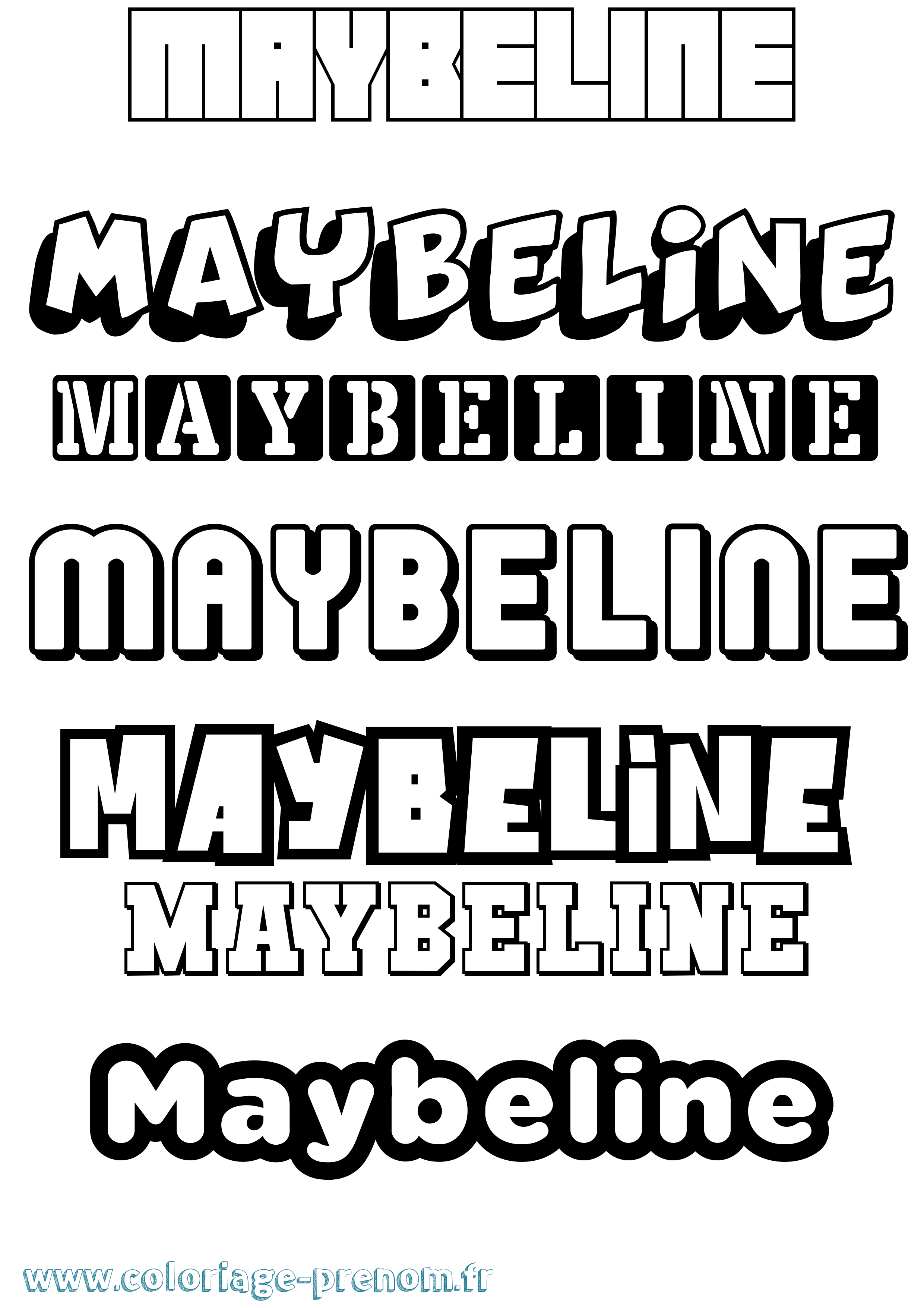 Coloriage prénom Maybeline Simple