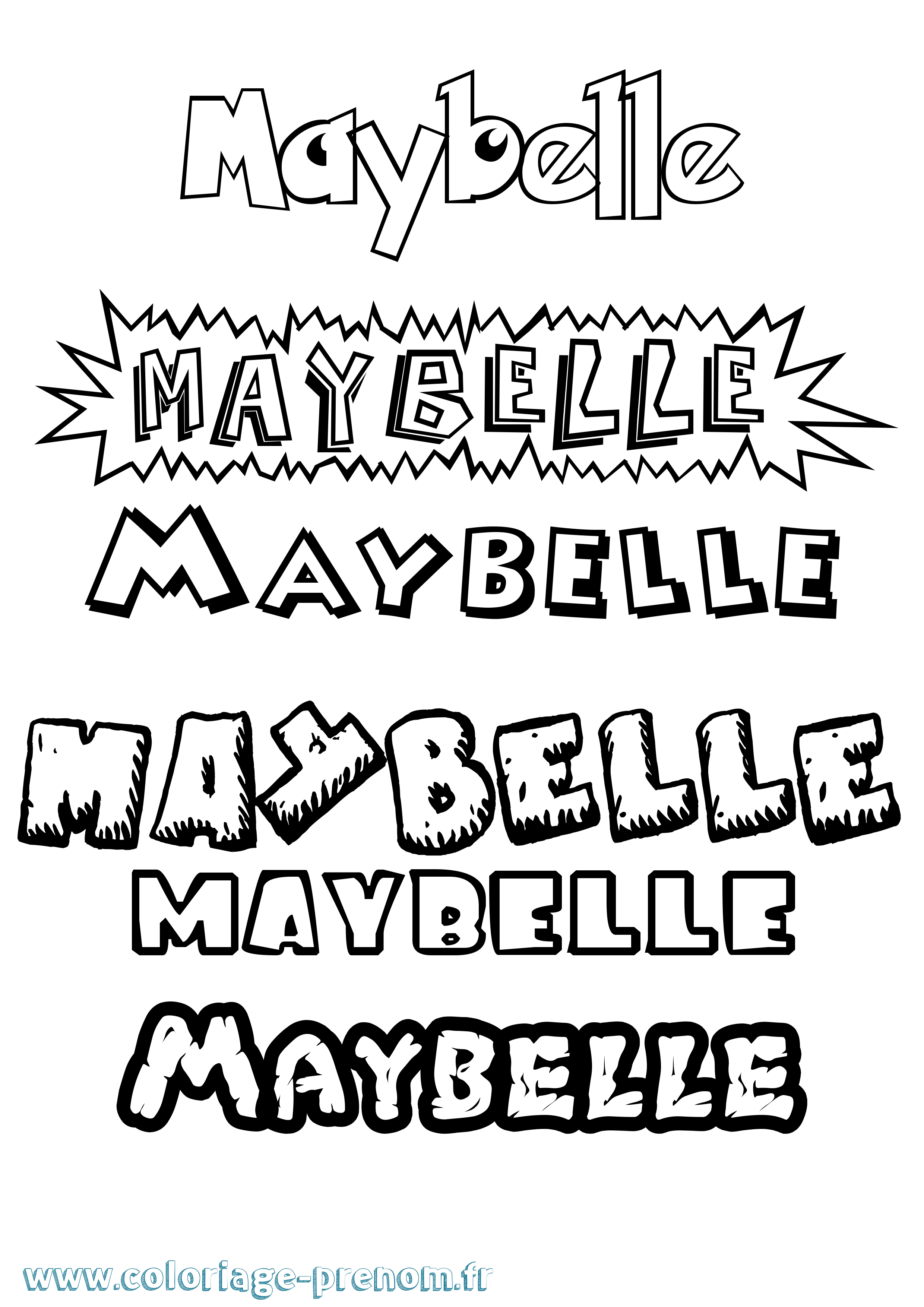 Coloriage prénom Maybelle Dessin Animé
