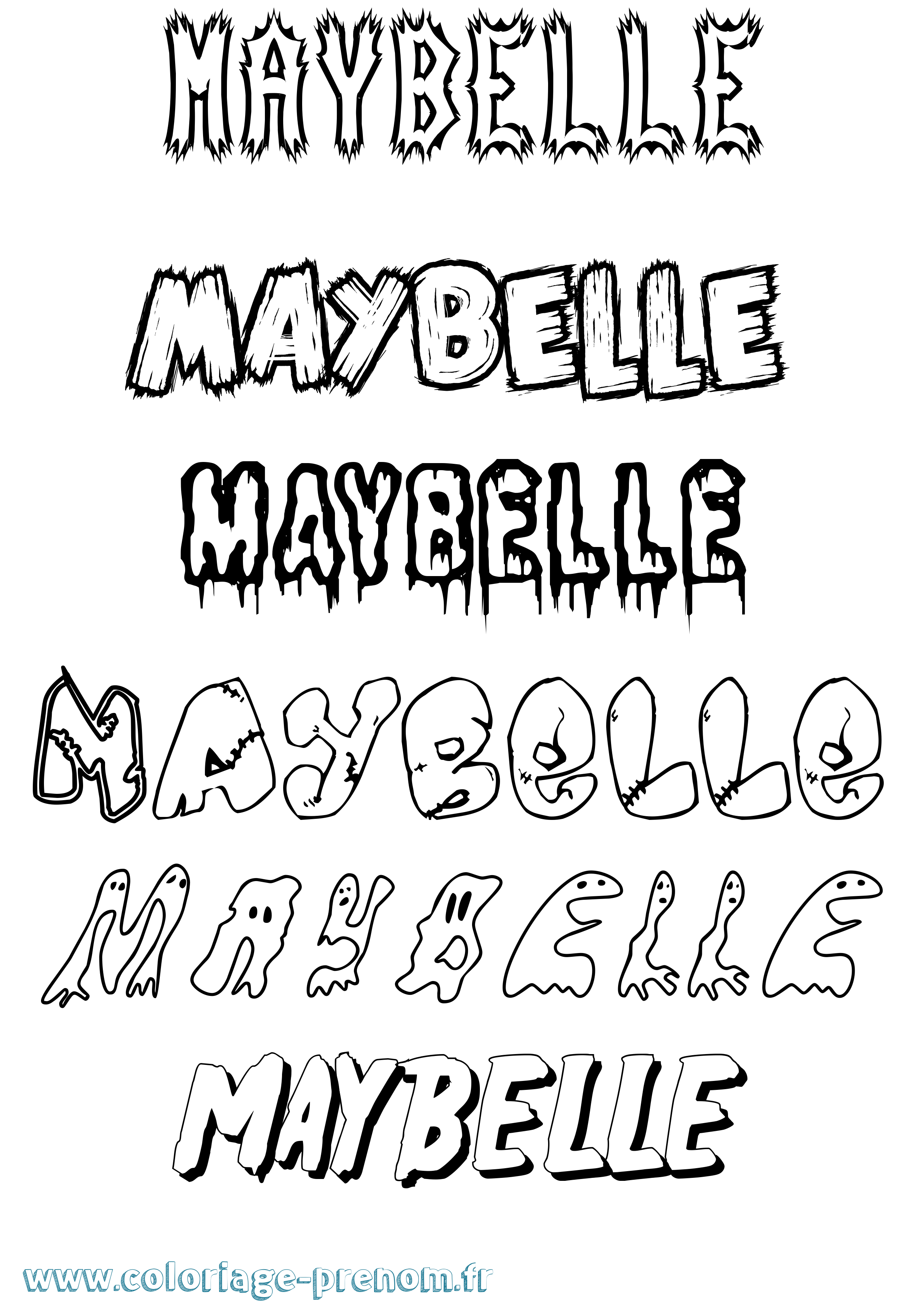 Coloriage prénom Maybelle Frisson