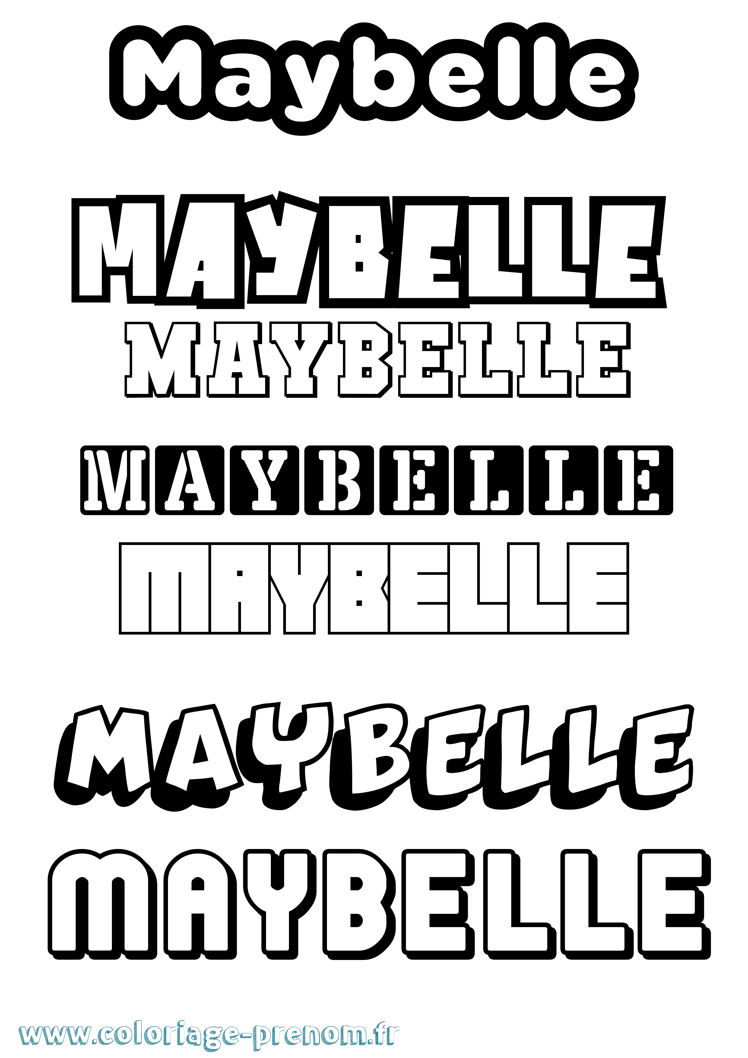 Coloriage prénom Maybelle Simple