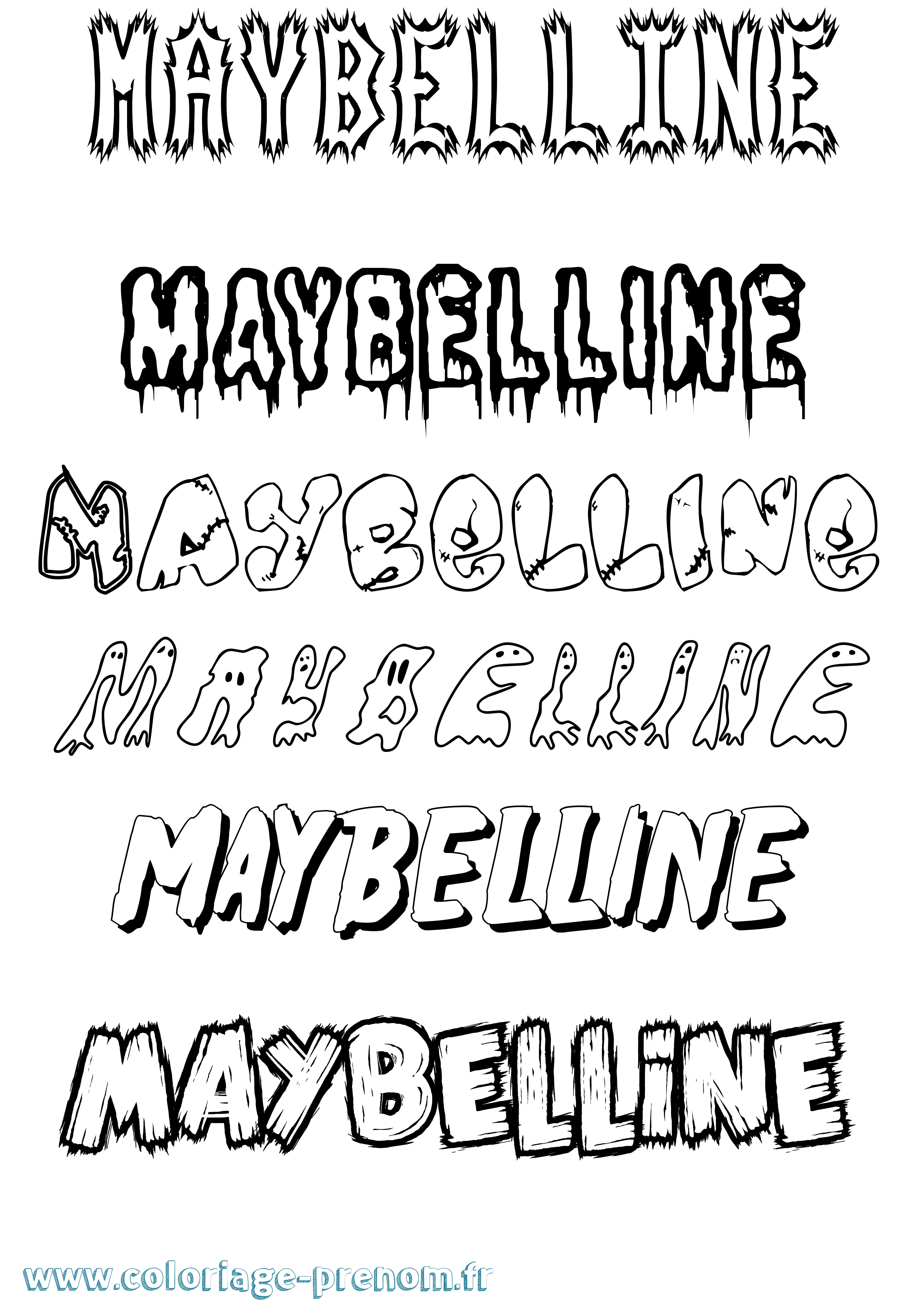 Coloriage prénom Maybelline Frisson