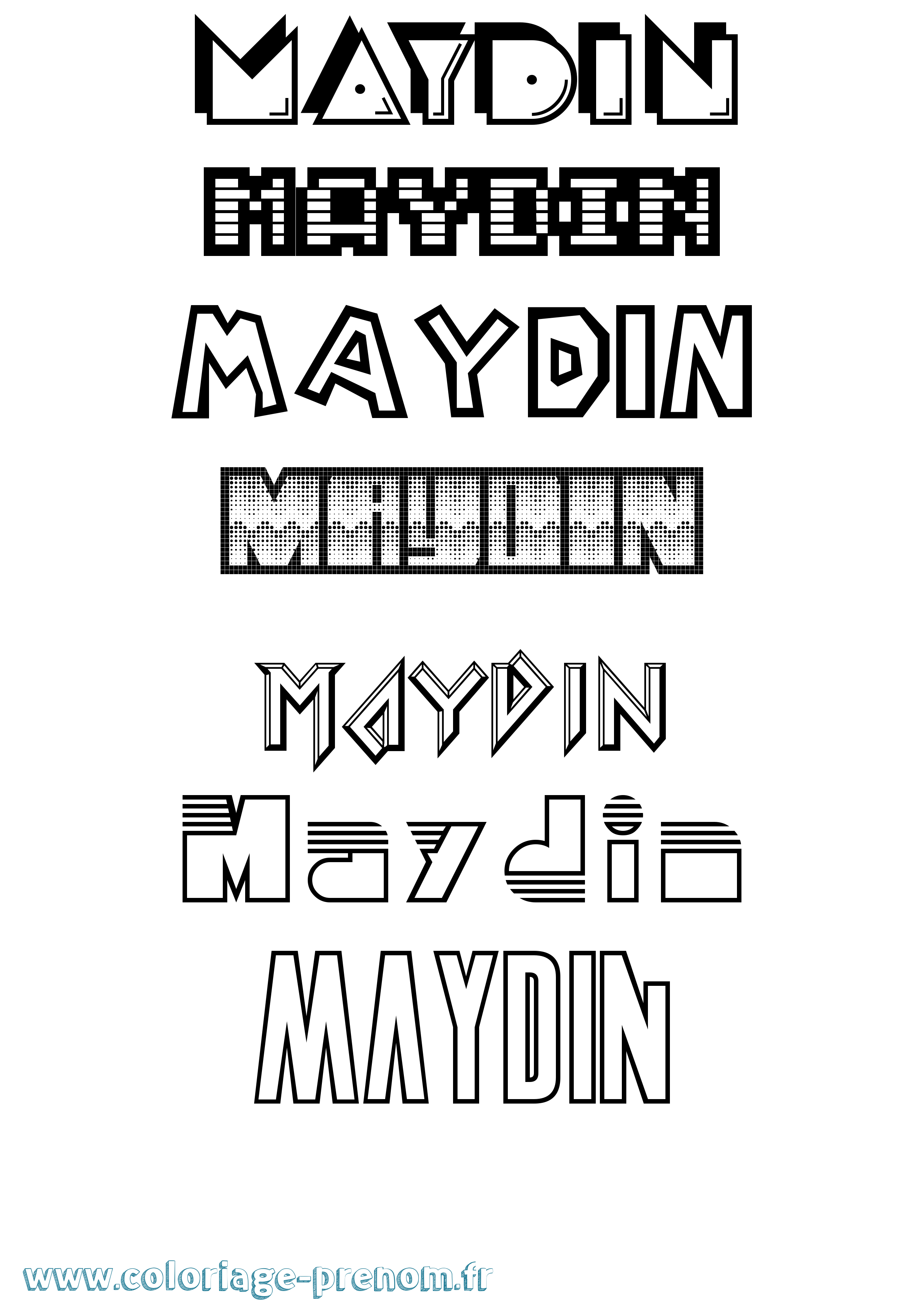 Coloriage prénom Maydin Jeux Vidéos