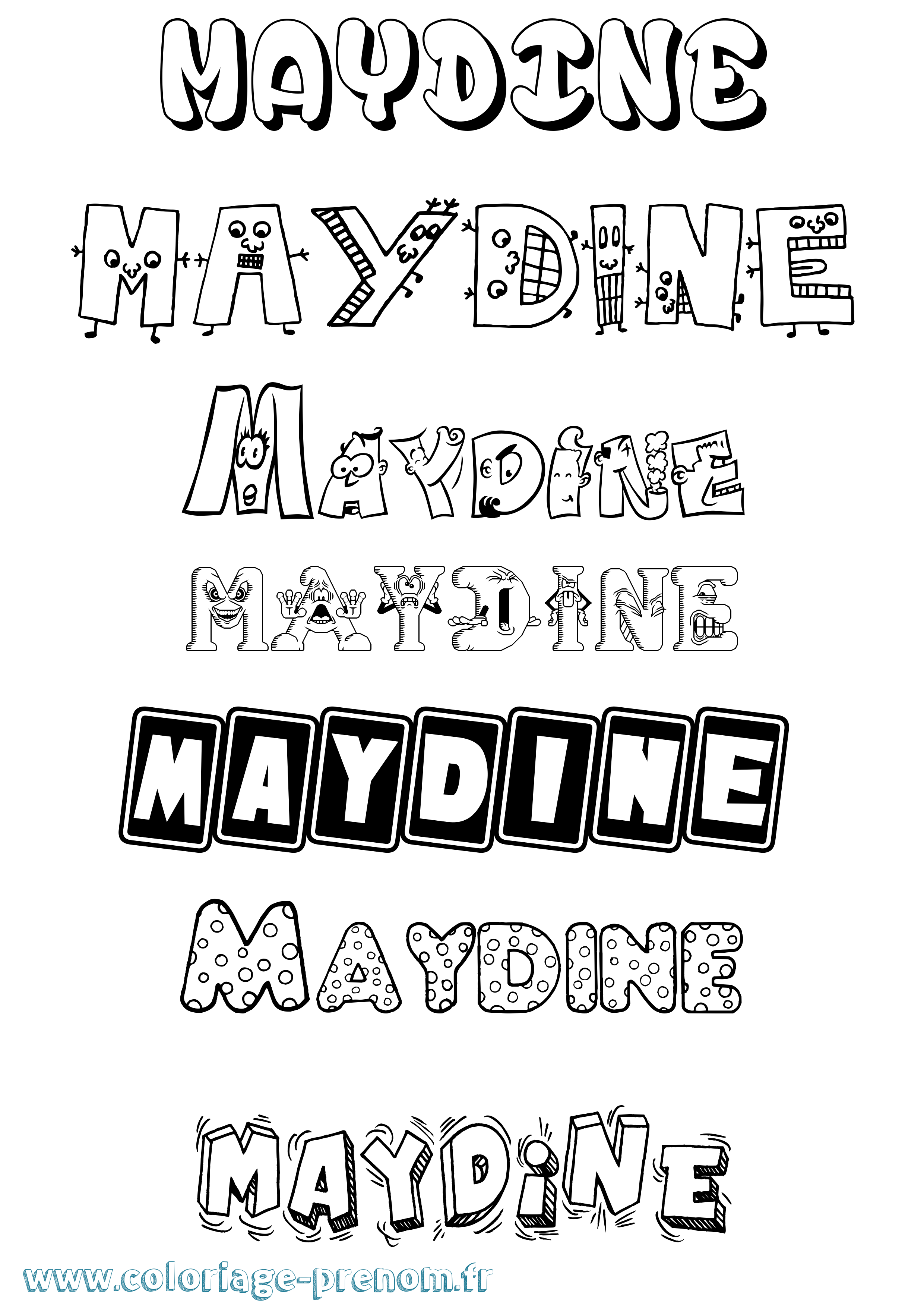Coloriage prénom Maydine Fun