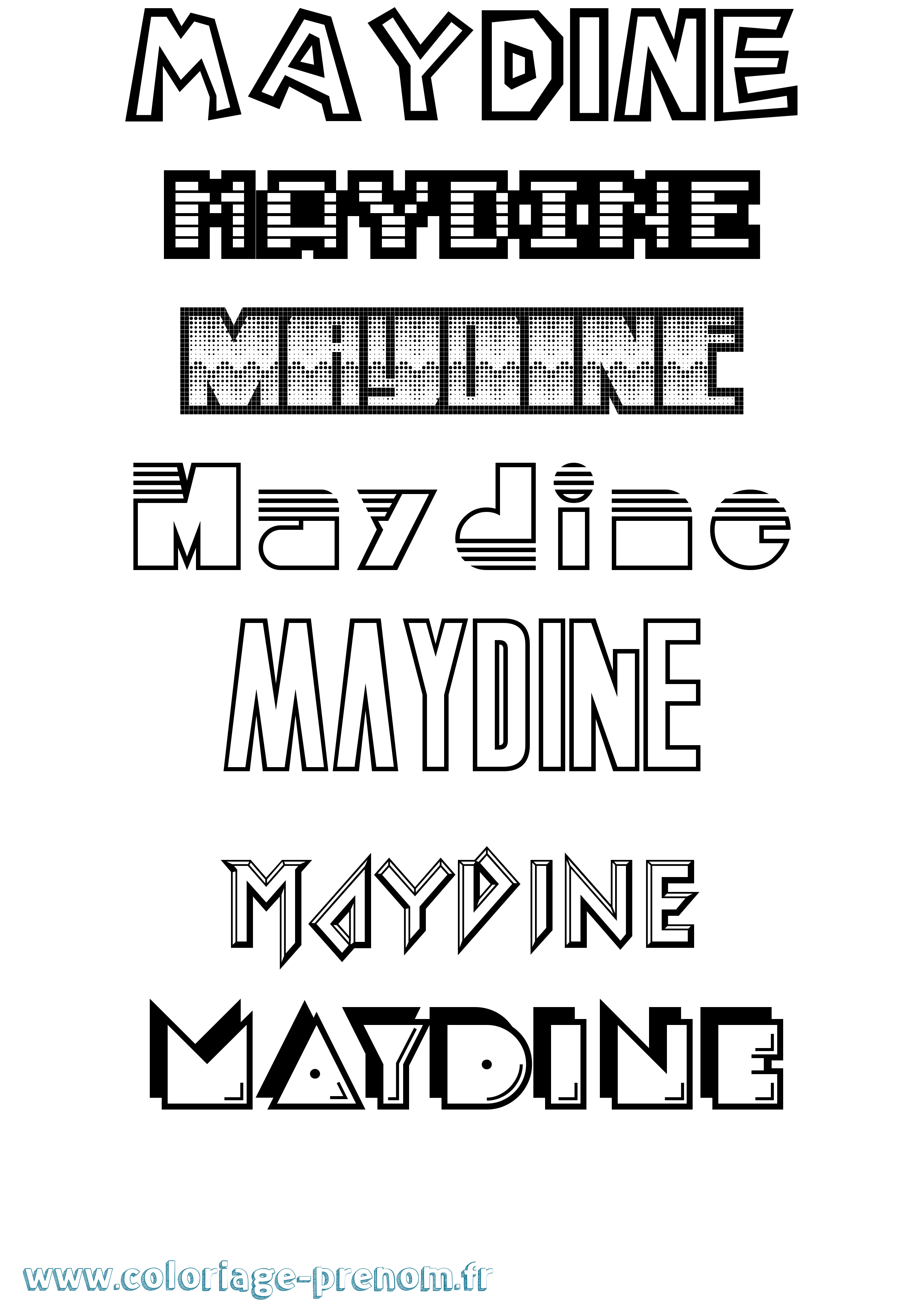 Coloriage prénom Maydine Jeux Vidéos