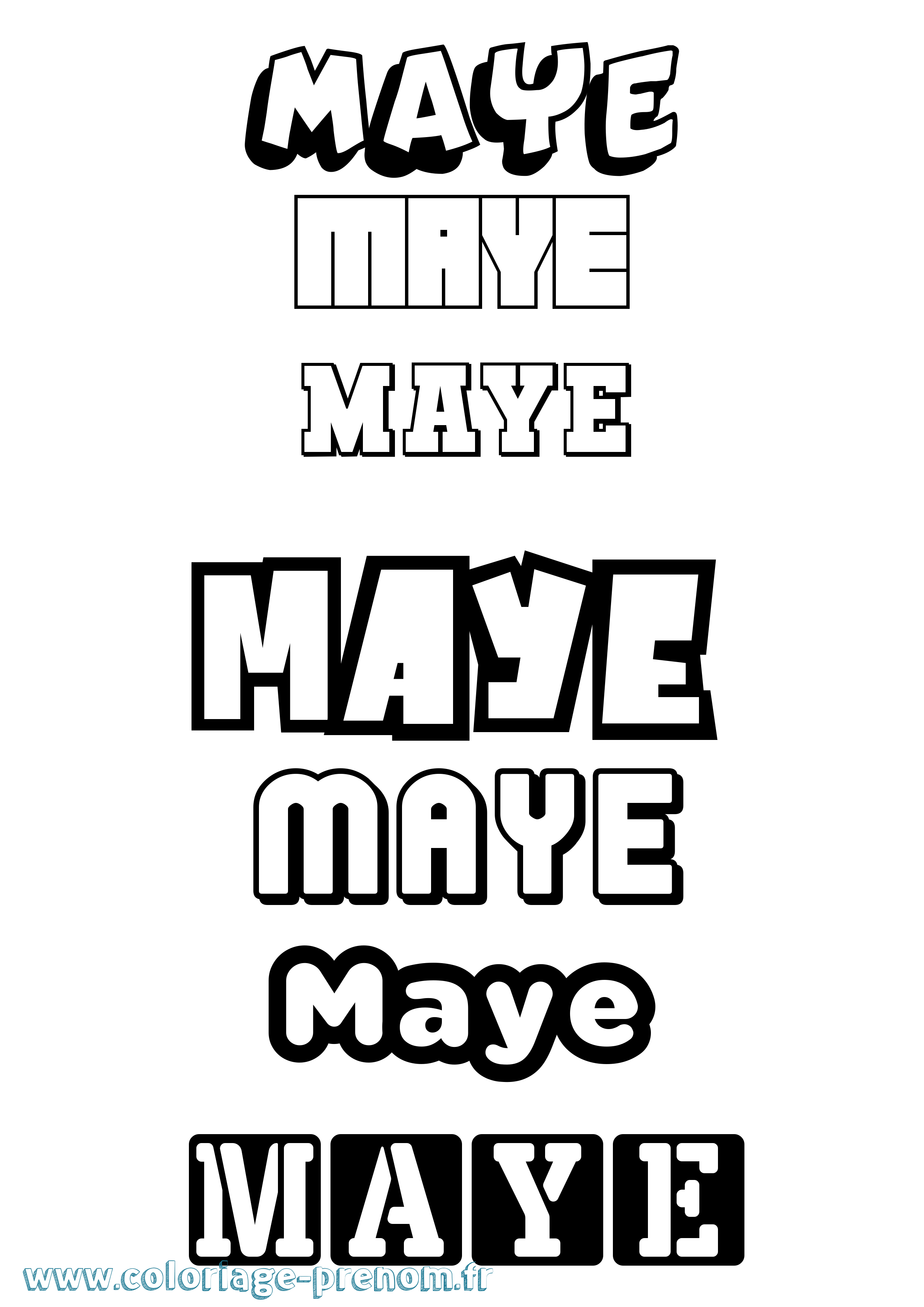 Coloriage prénom Maye Simple