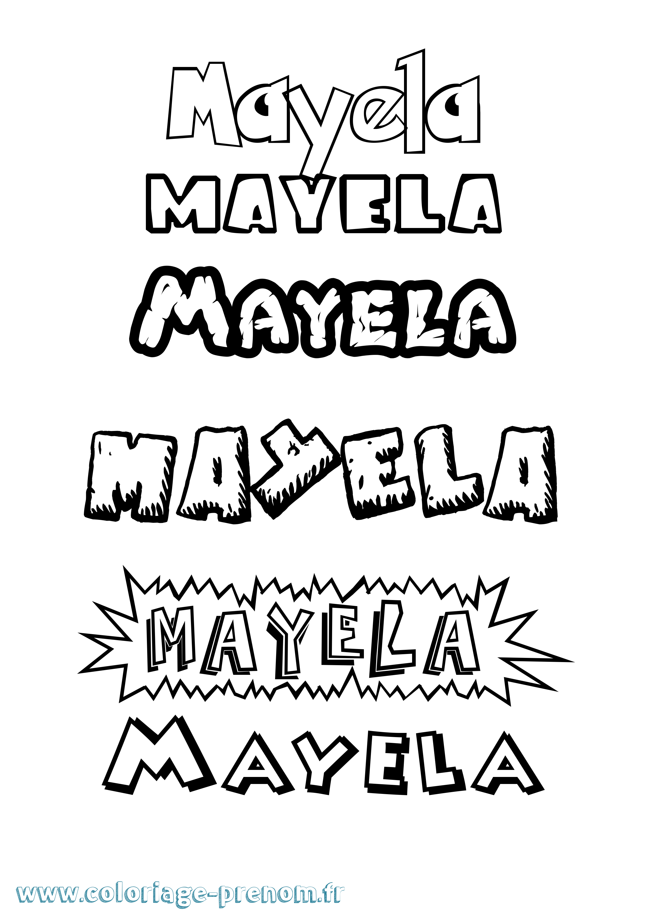 Coloriage prénom Mayela Dessin Animé