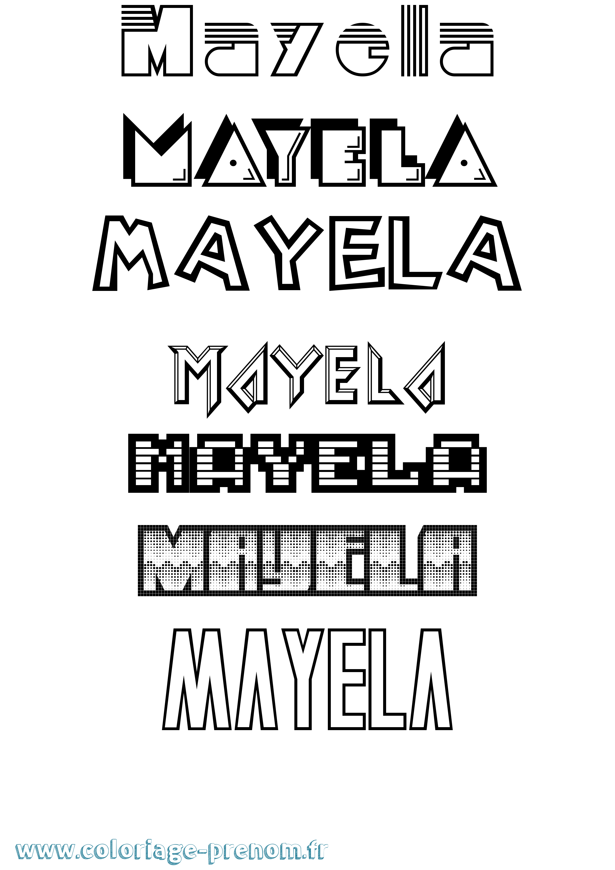 Coloriage prénom Mayela Jeux Vidéos