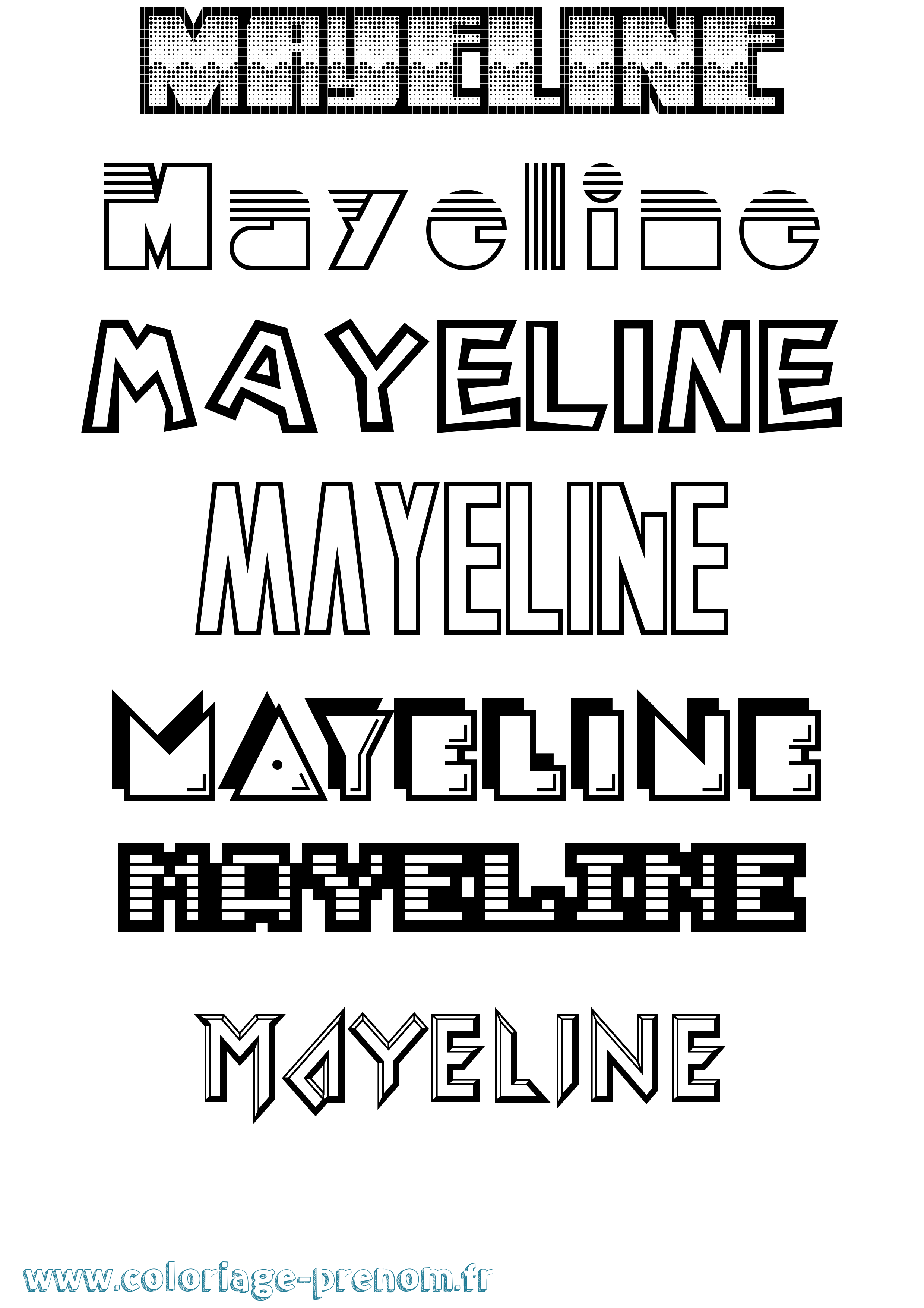 Coloriage prénom Mayeline Jeux Vidéos