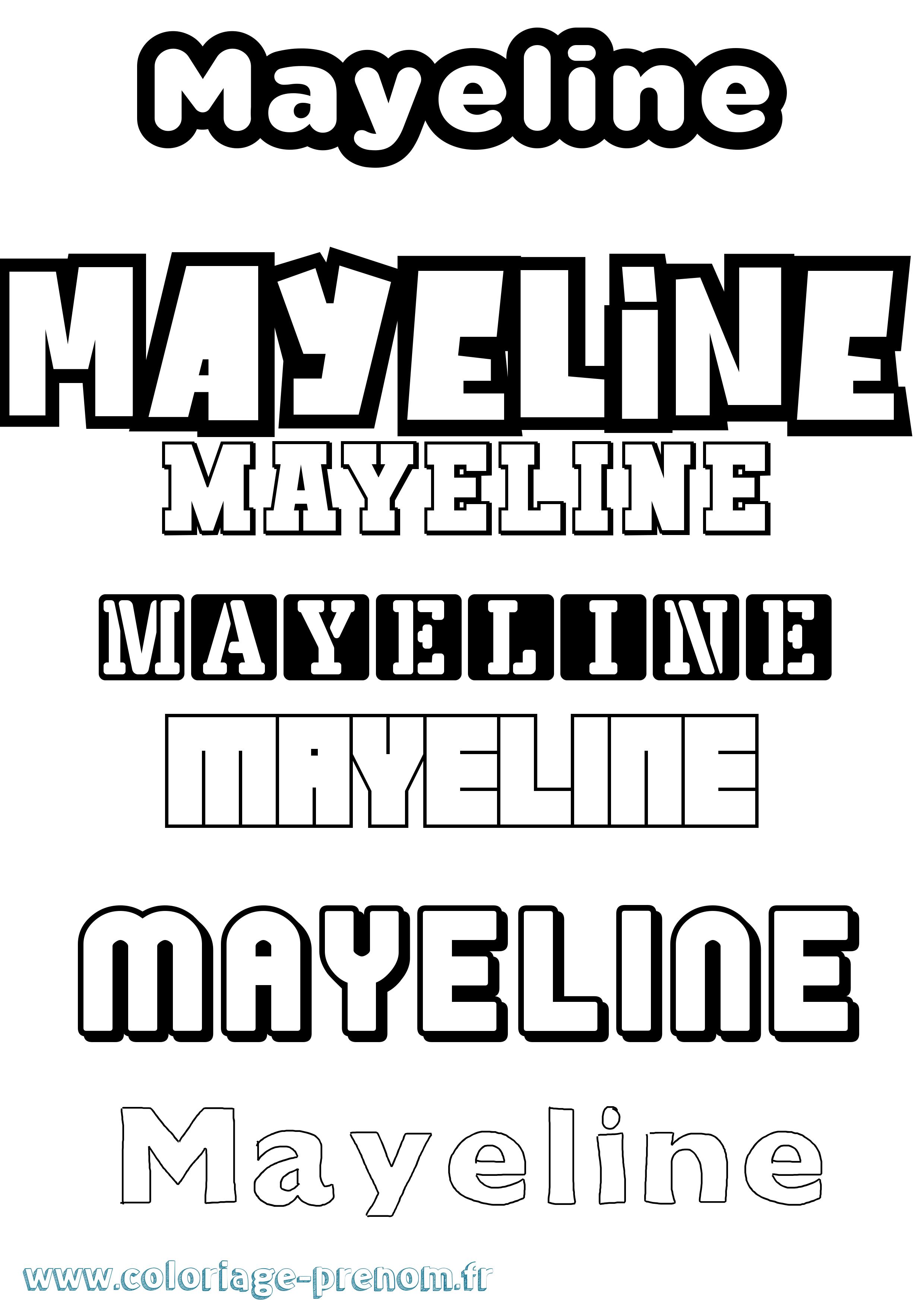 Coloriage prénom Mayeline Simple