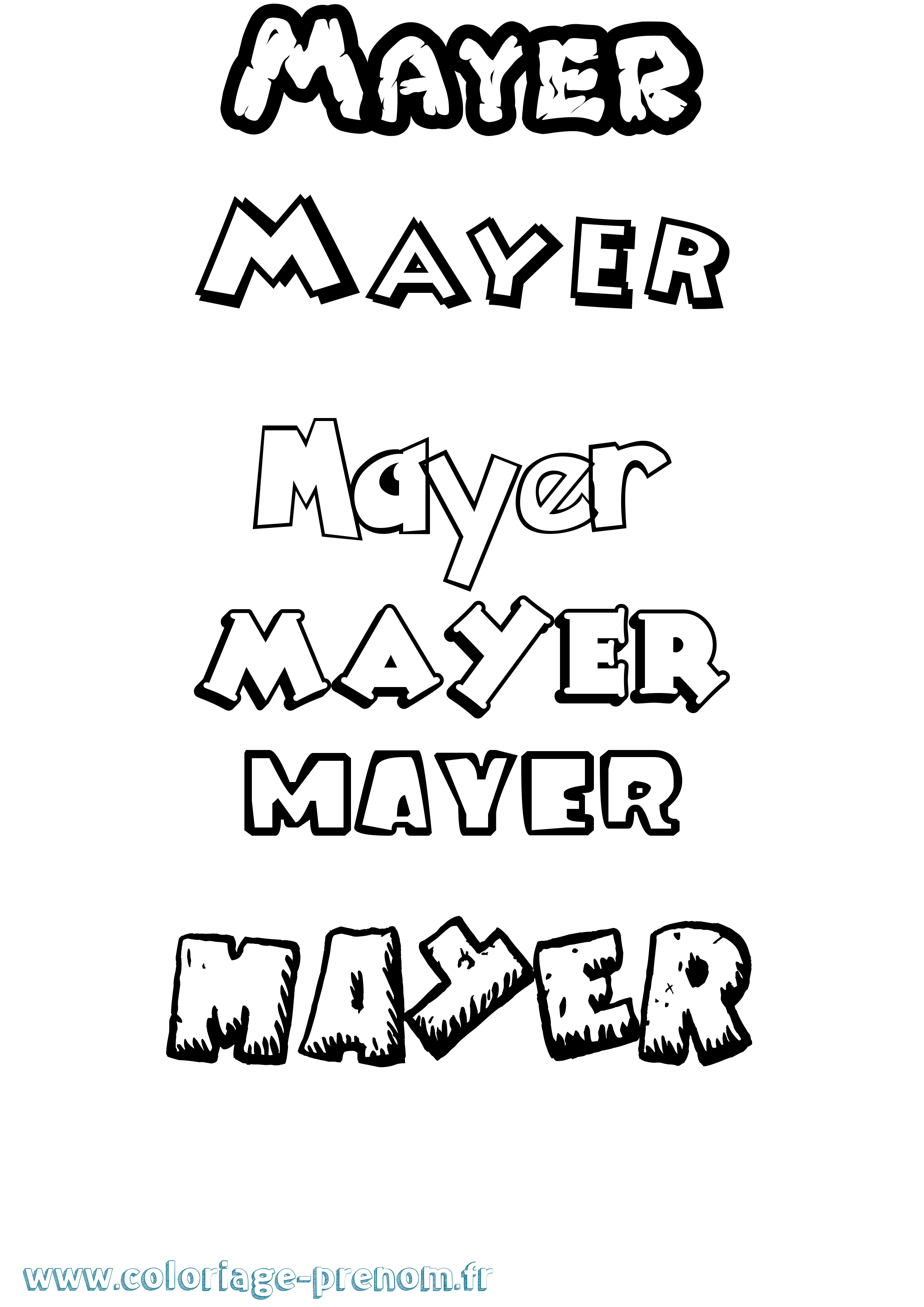 Coloriage prénom Mayer Dessin Animé