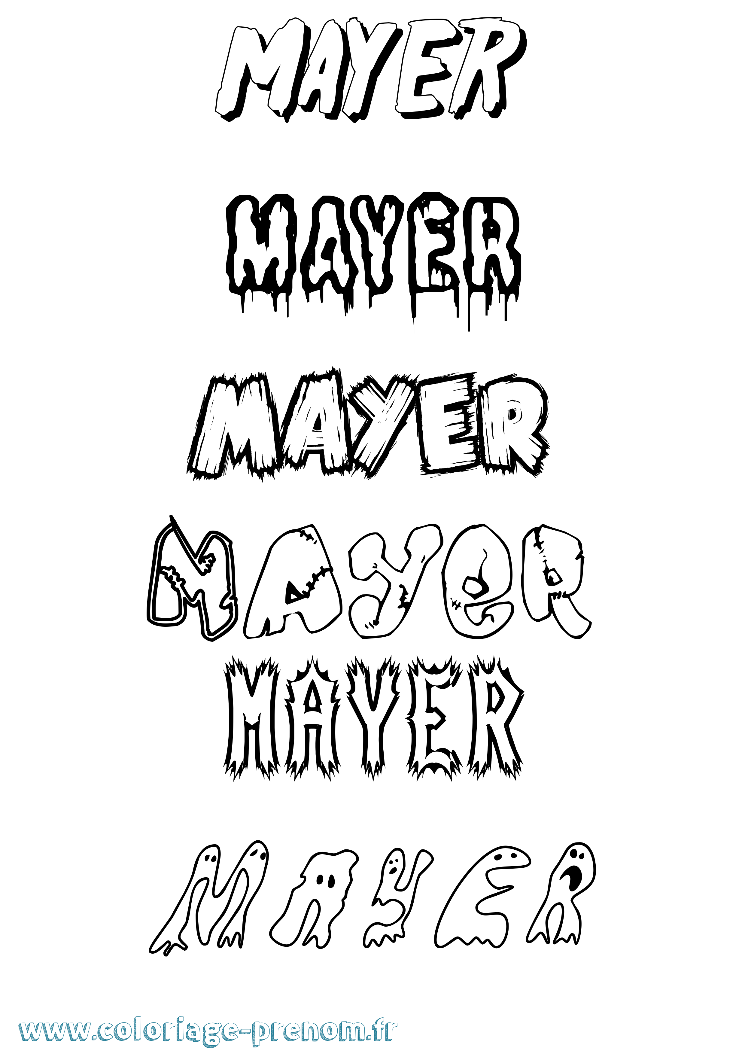 Coloriage prénom Mayer Frisson