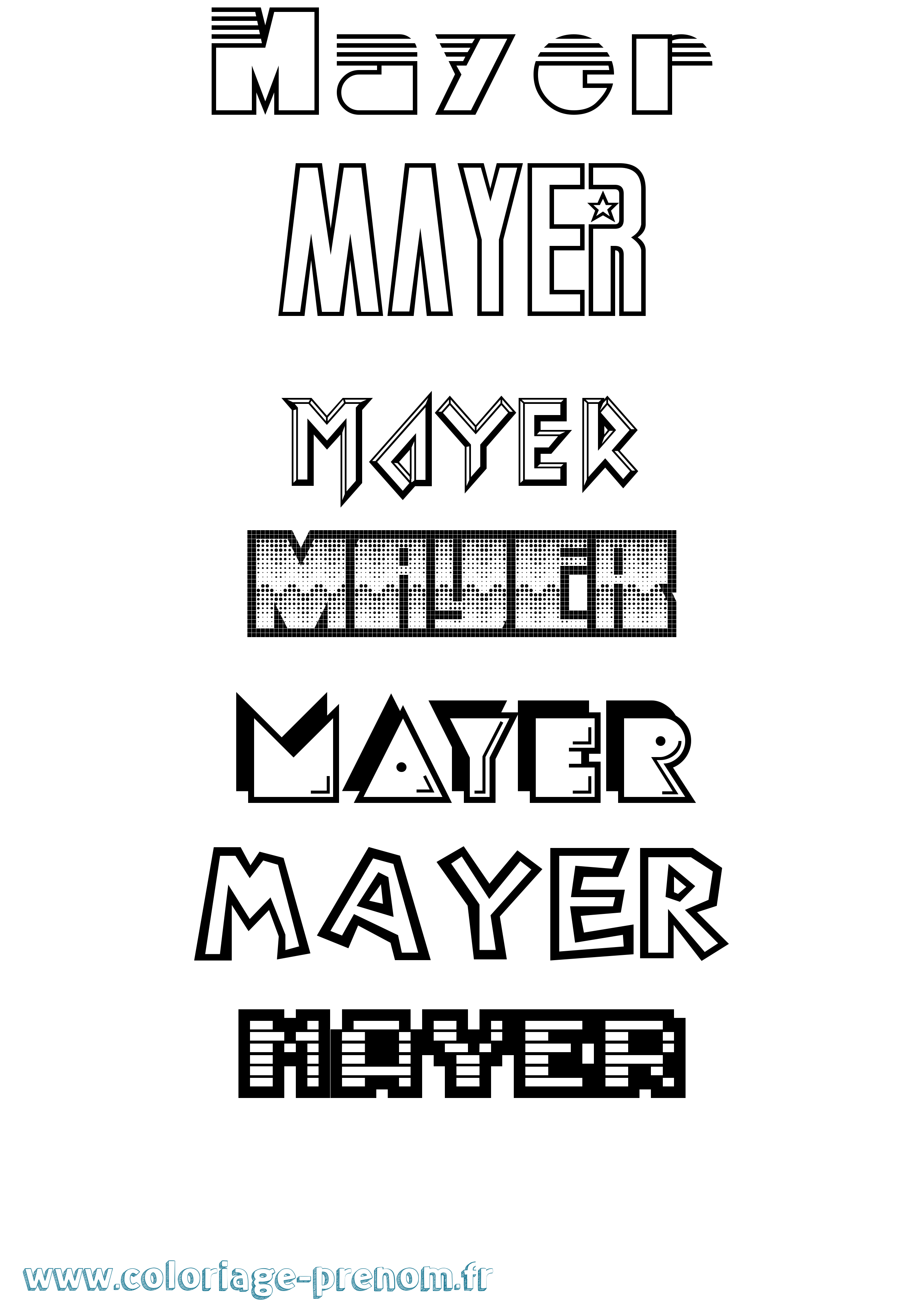 Coloriage prénom Mayer Jeux Vidéos
