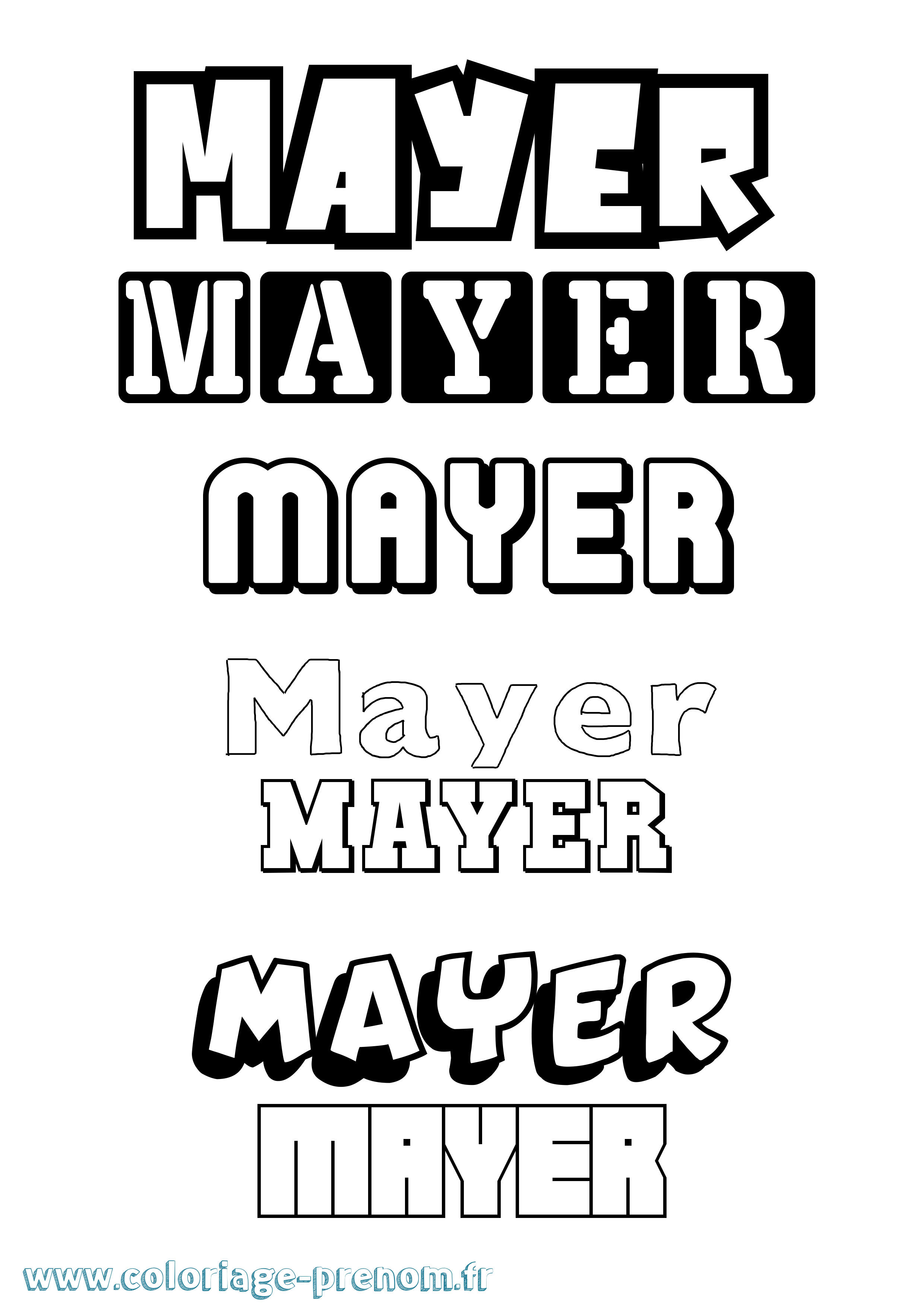 Coloriage prénom Mayer Simple