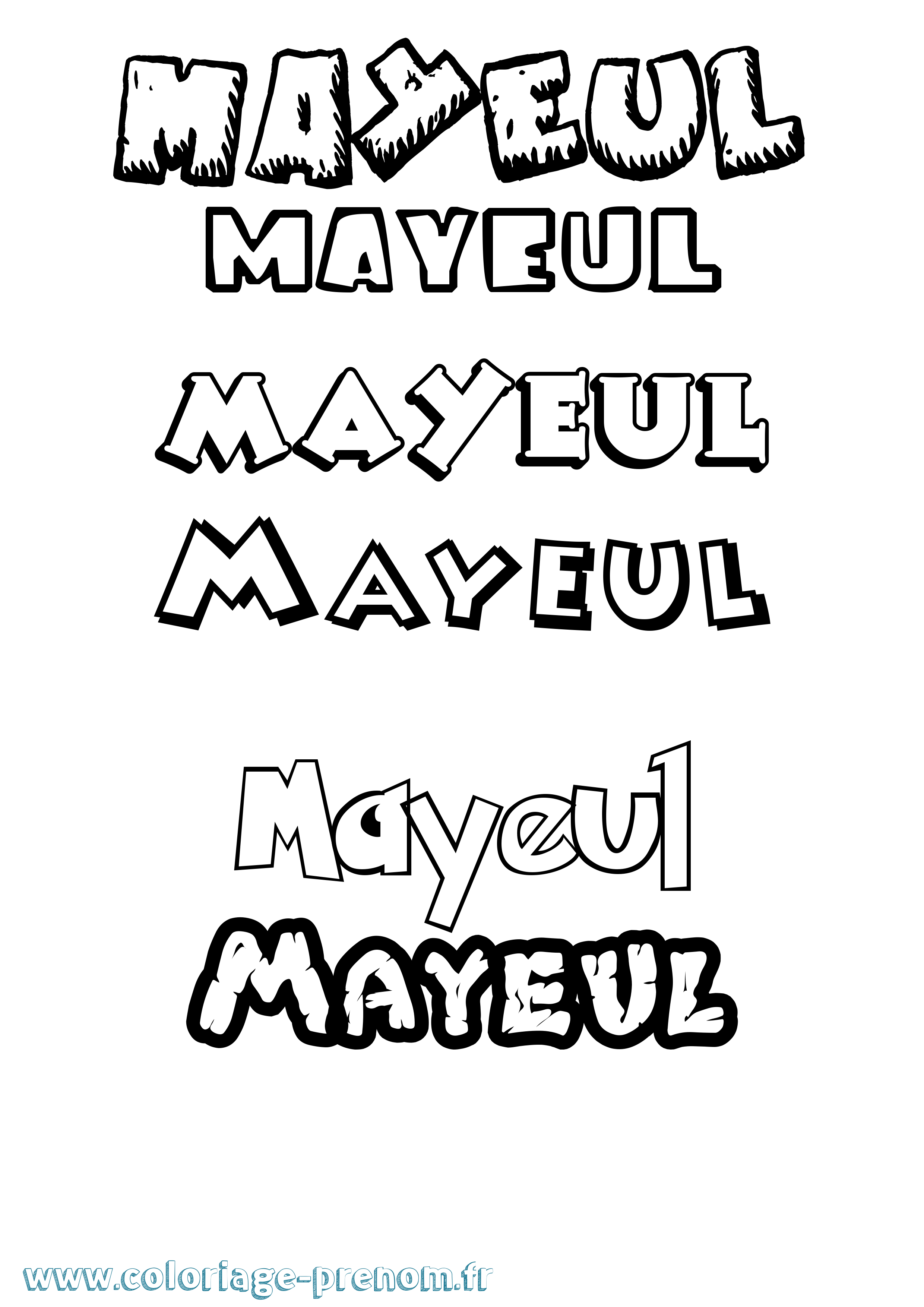 Coloriage Mayeul Dessin Animé Coloriage prénom Mayeul Dessin Animé
