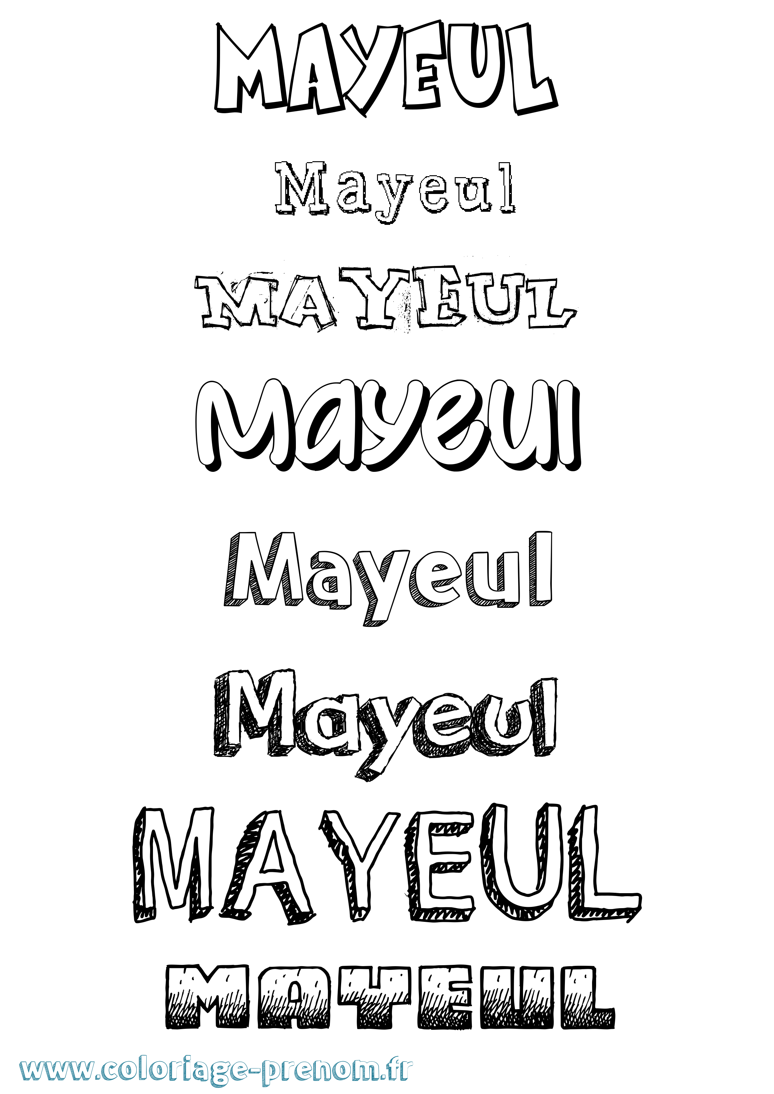 Coloriage prénom Mayeul Dessiné