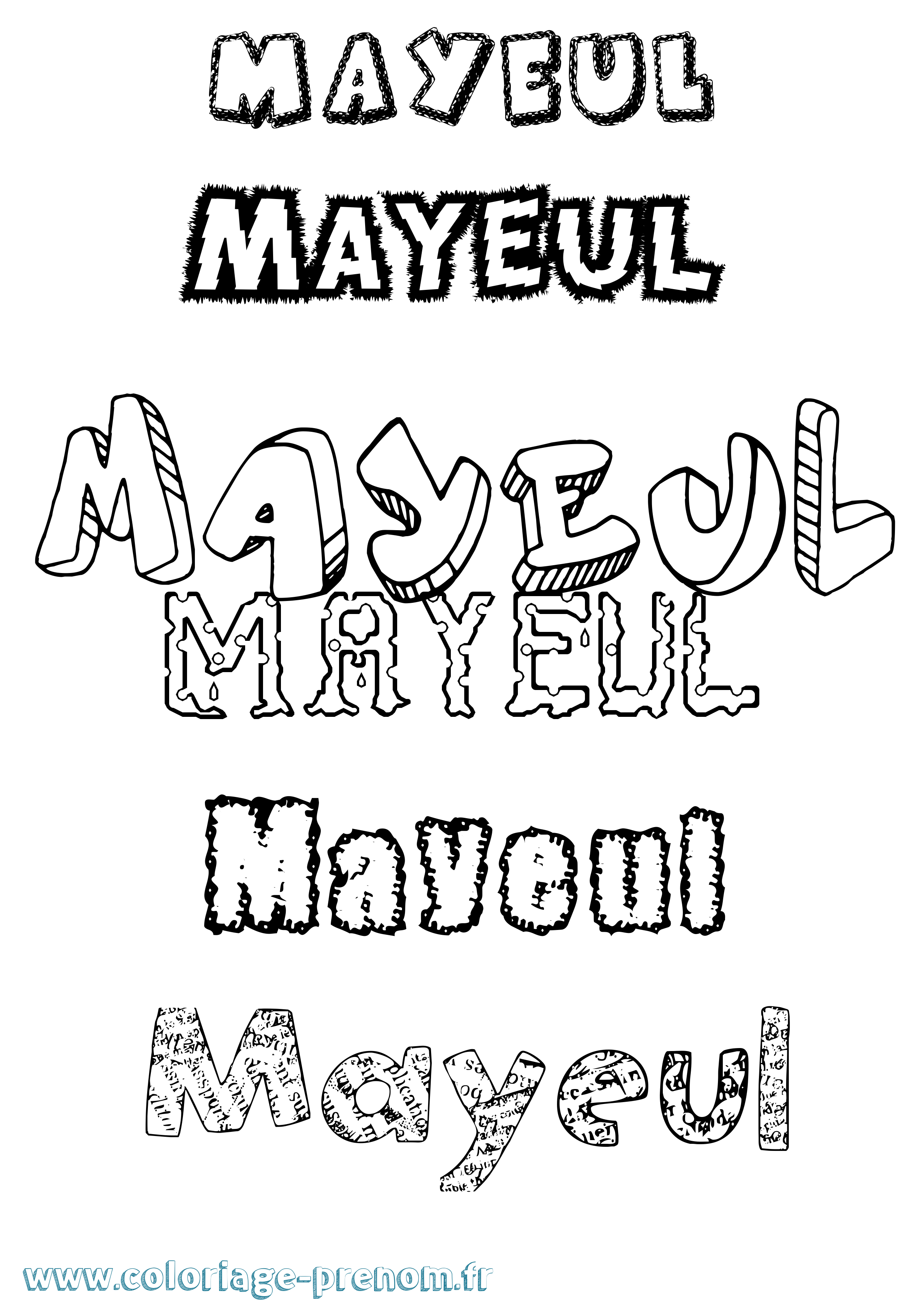 Coloriage Mayeul Destructuré Coloriage prénom Mayeul Destructuré