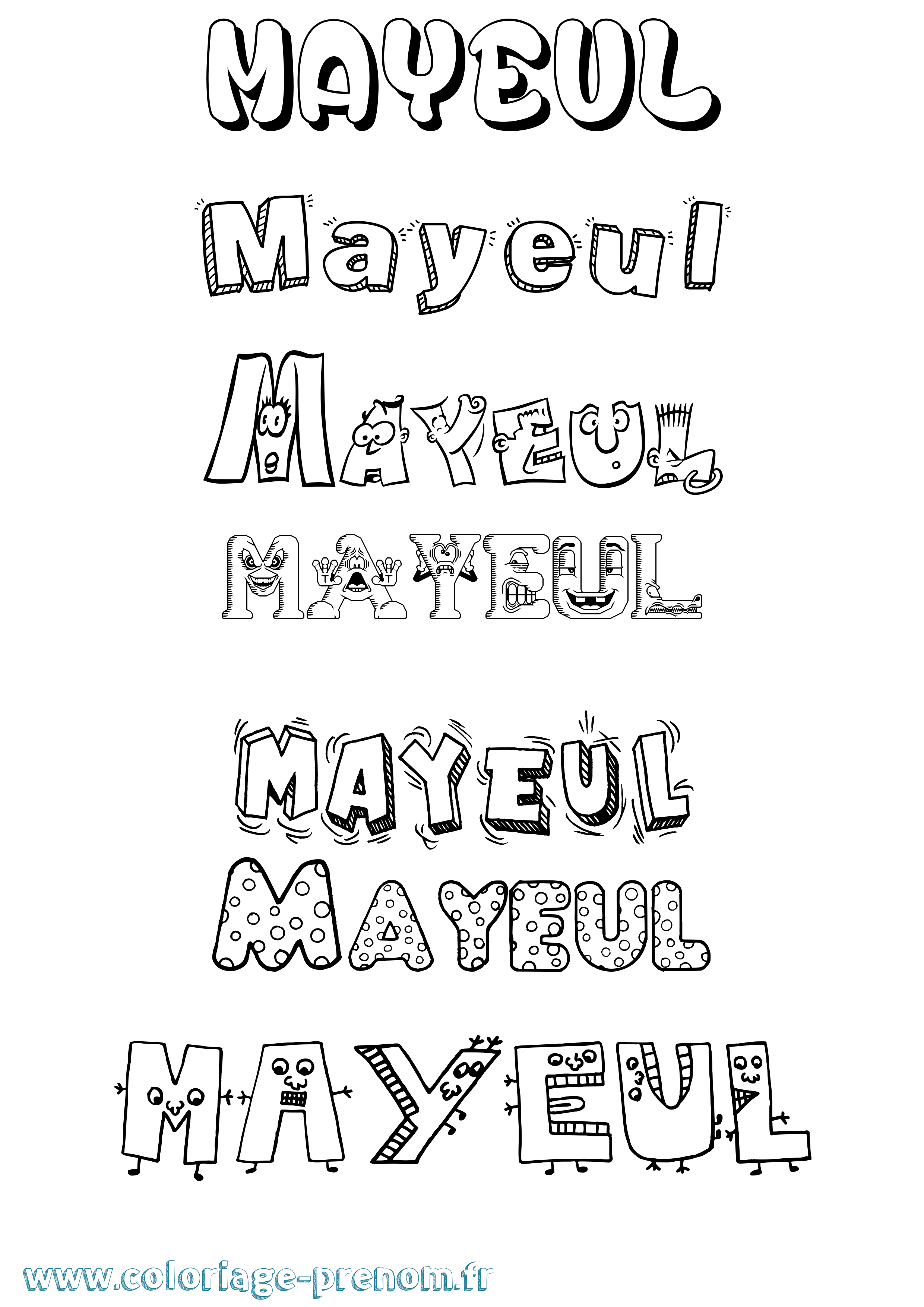 Coloriage prénom Mayeul Fun