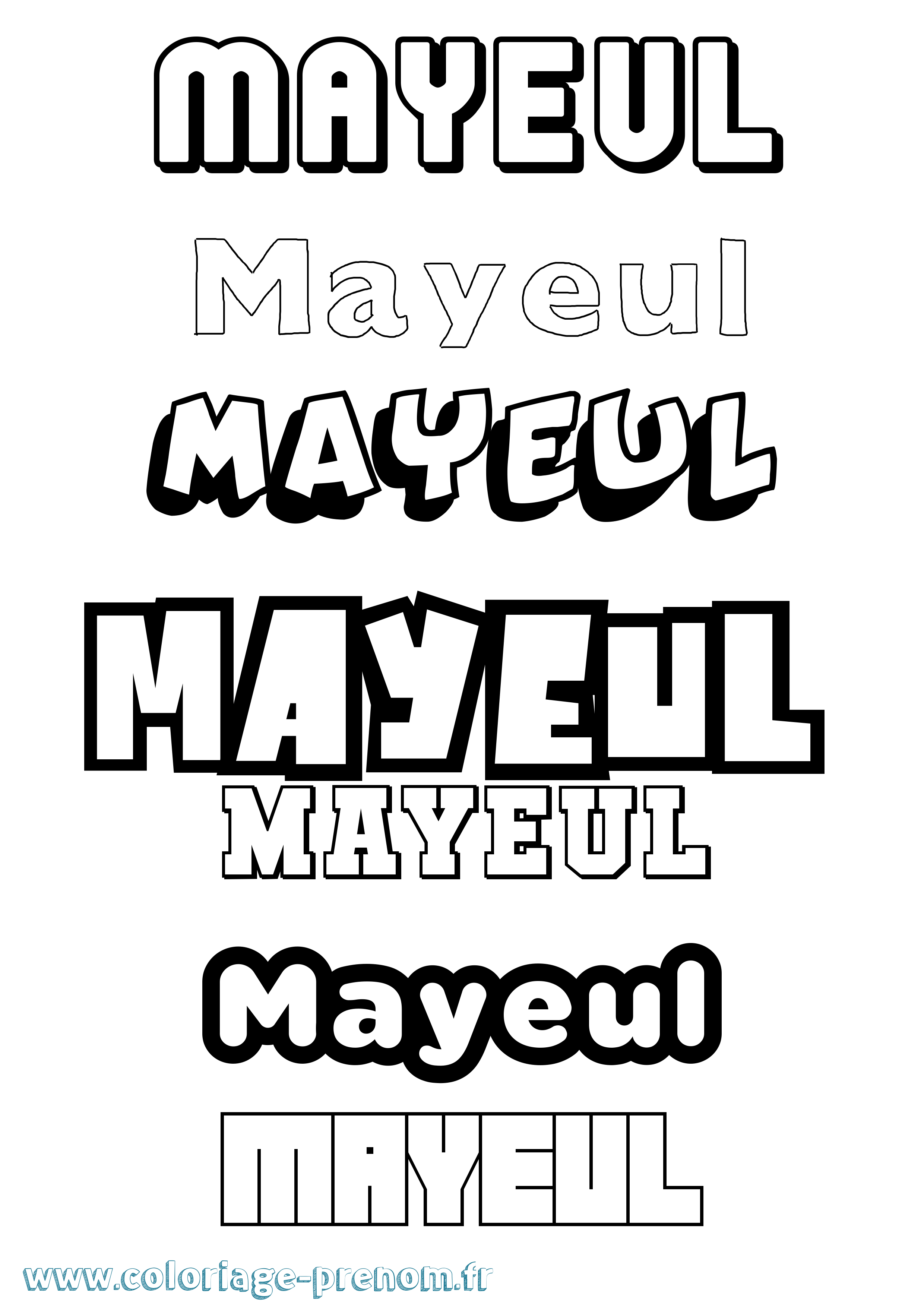 Coloriage prénom Mayeul Simple