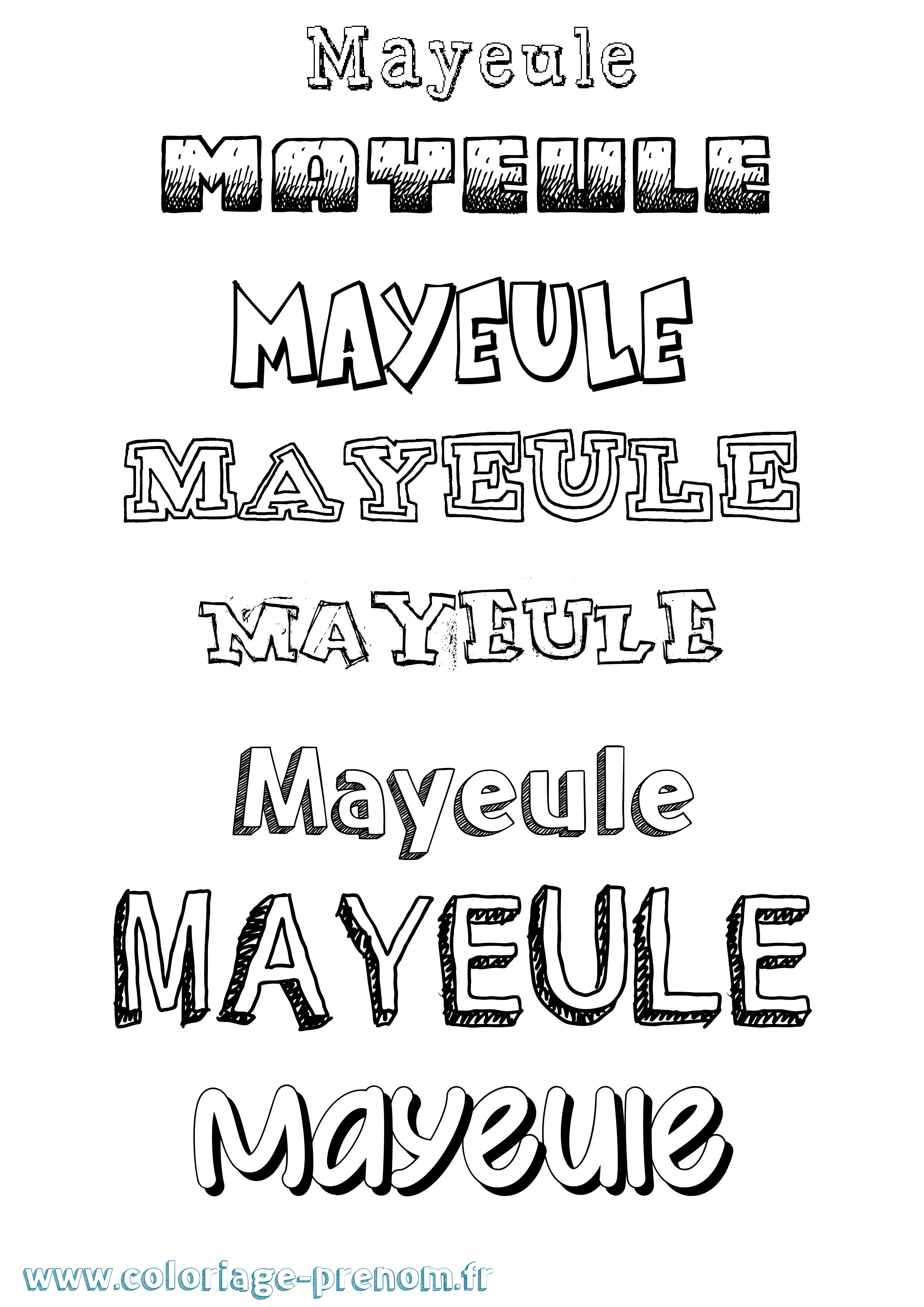 Coloriage prénom Mayeule Dessiné