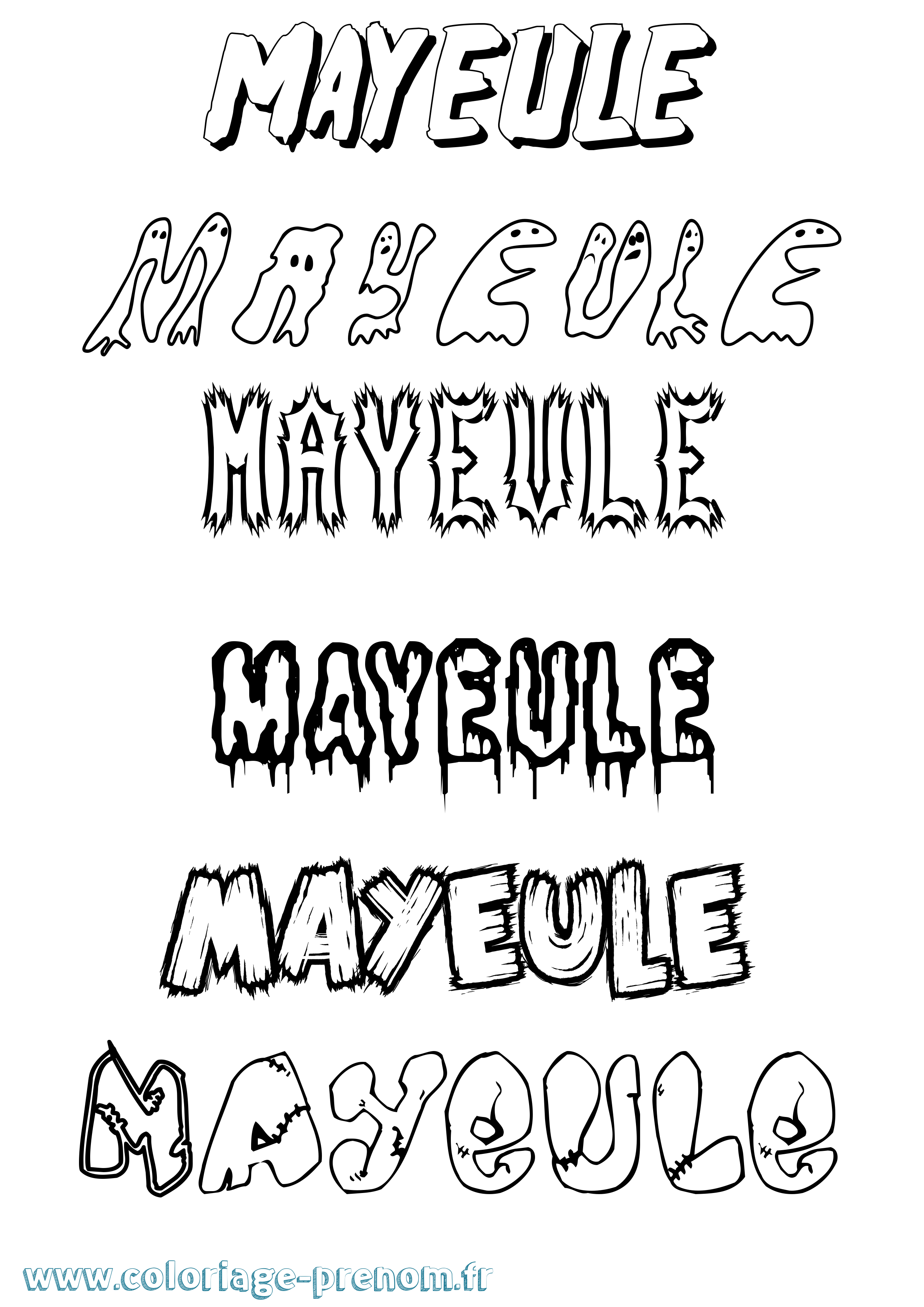 Coloriage prénom Mayeule Frisson