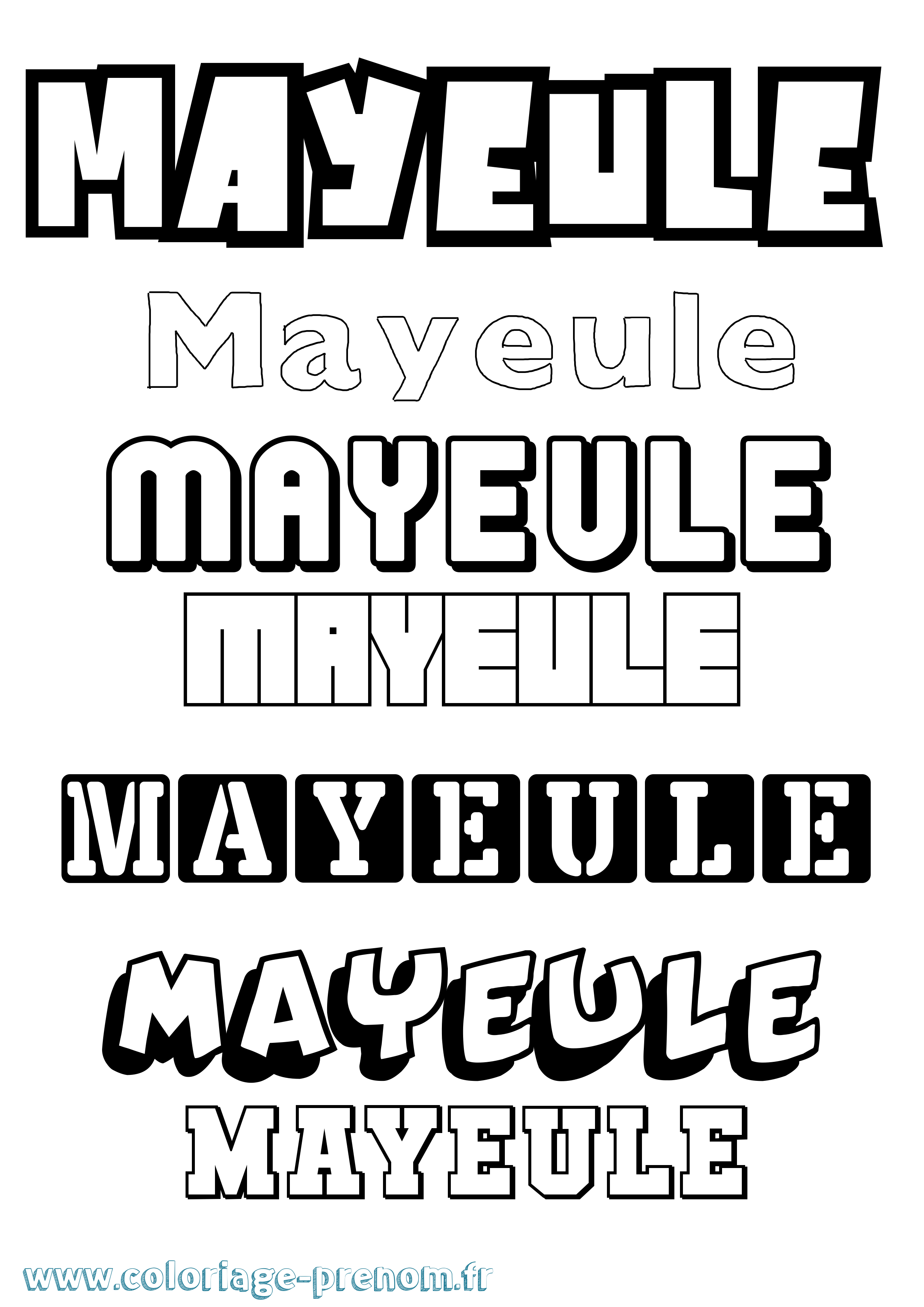 Coloriage prénom Mayeule Simple