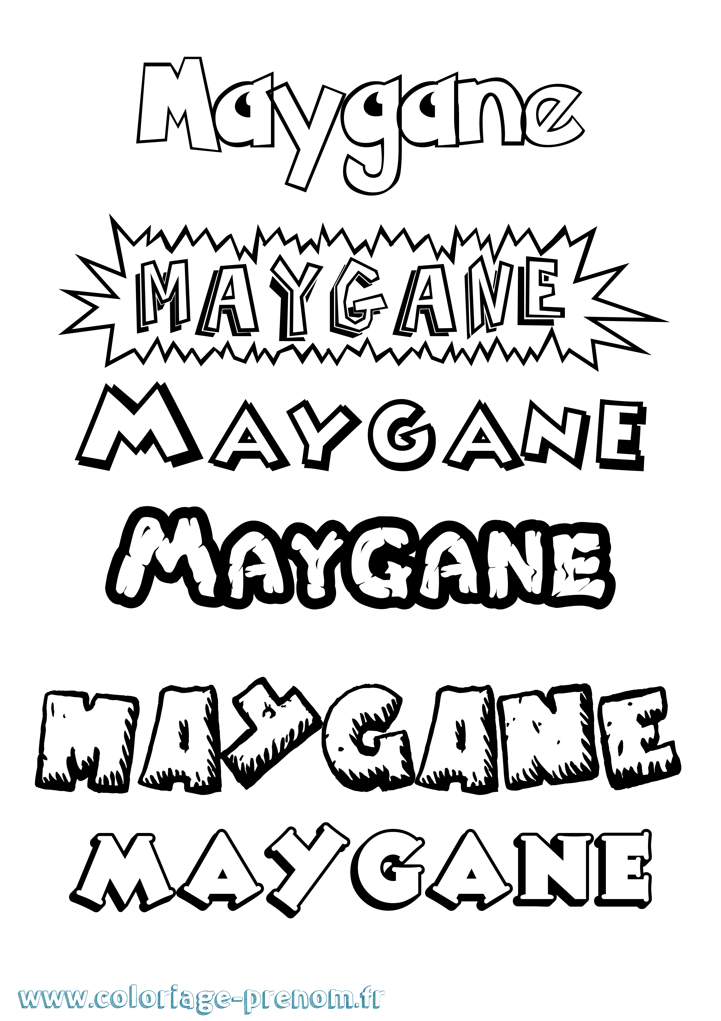 Coloriage prénom Maygane Dessin Animé