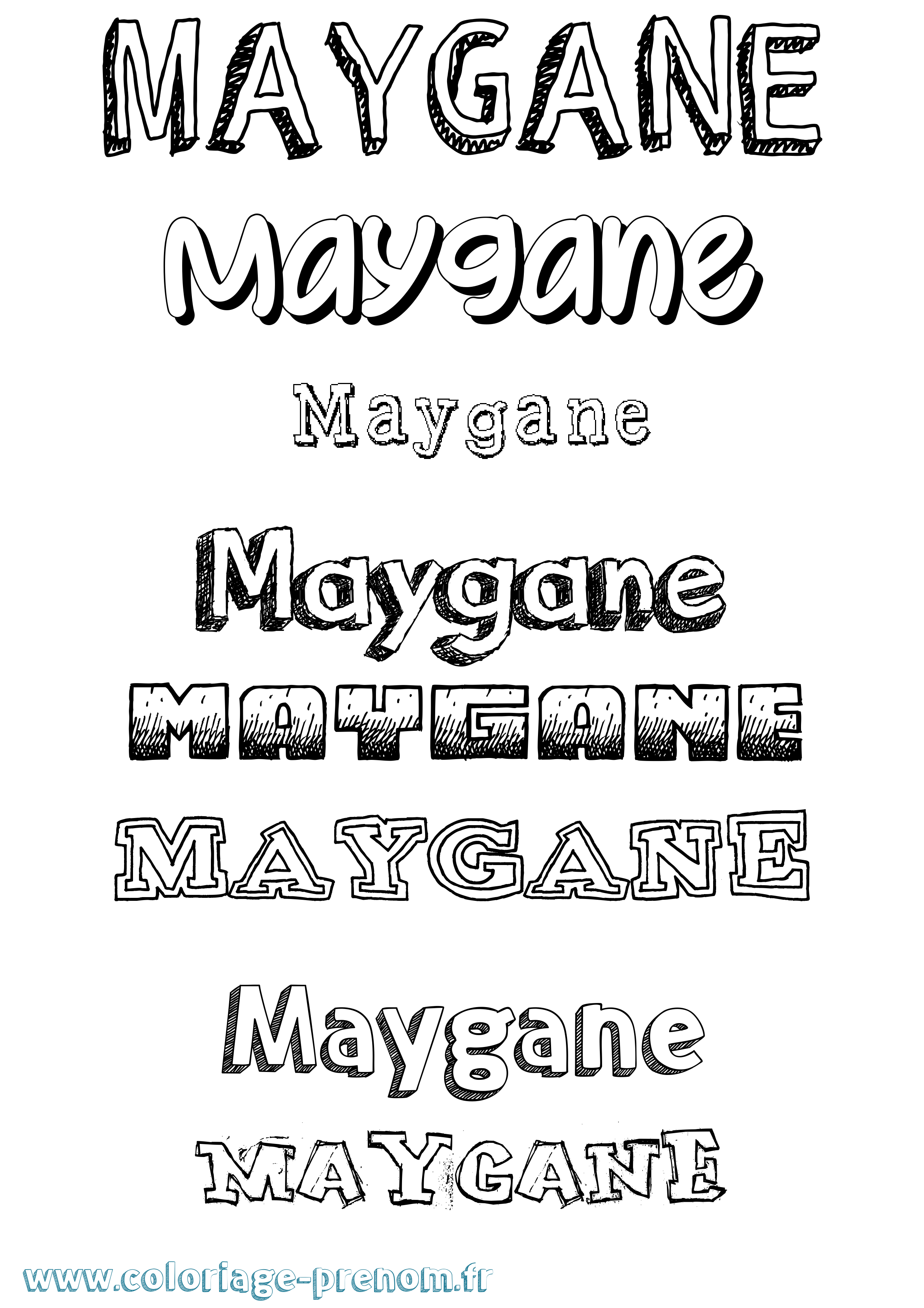 Coloriage prénom Maygane Dessiné