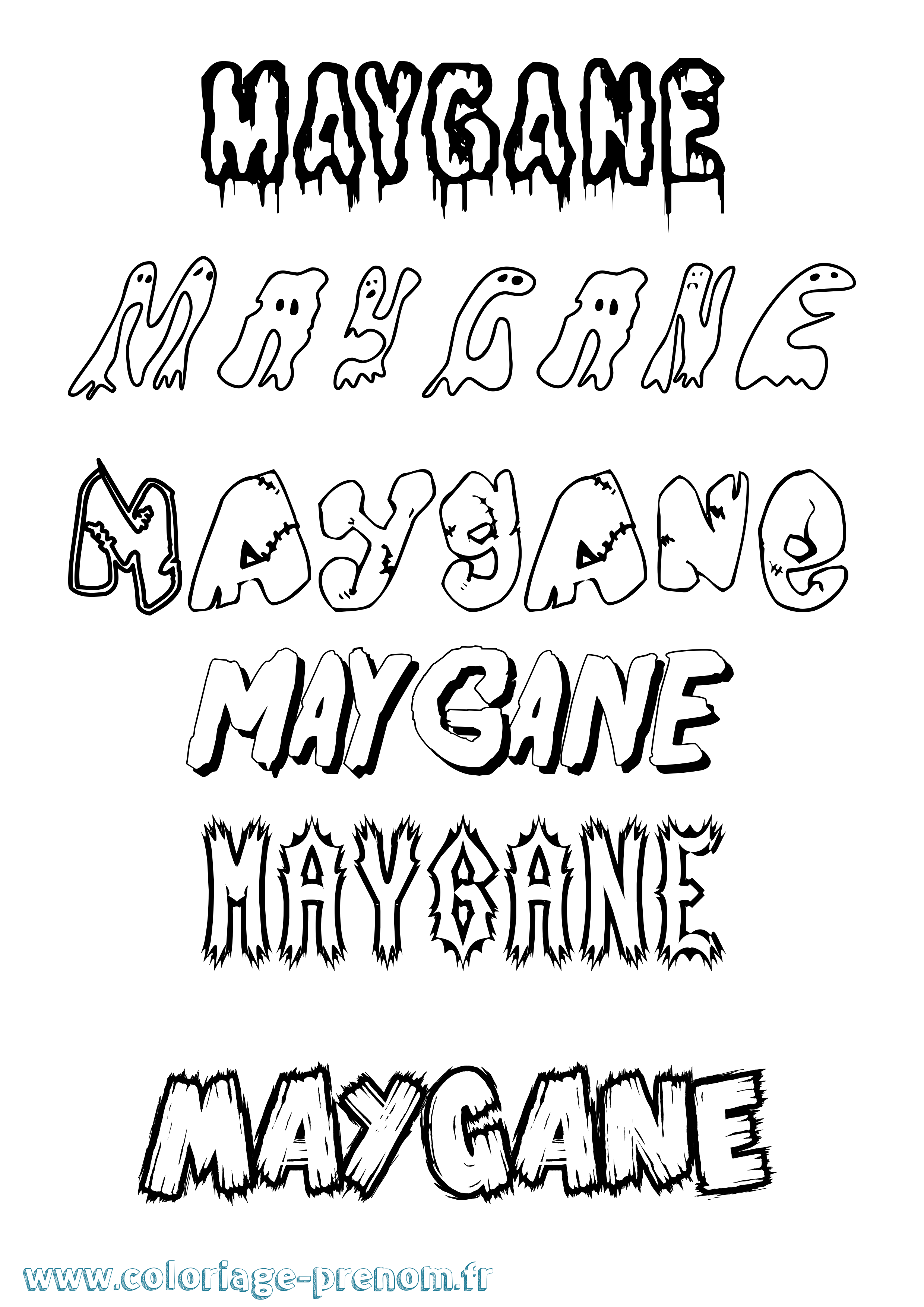 Coloriage prénom Maygane Frisson