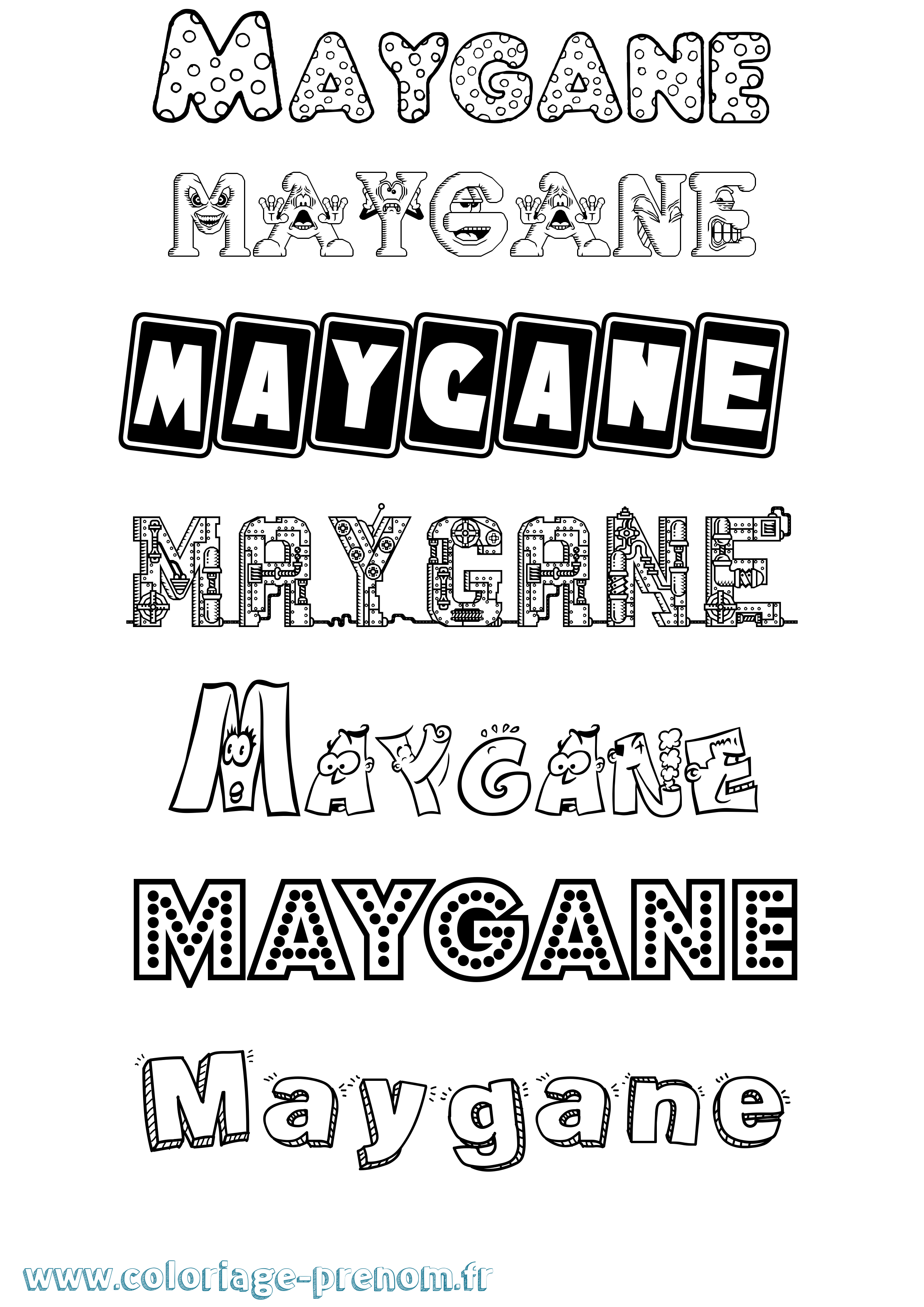 Coloriage prénom Maygane Fun