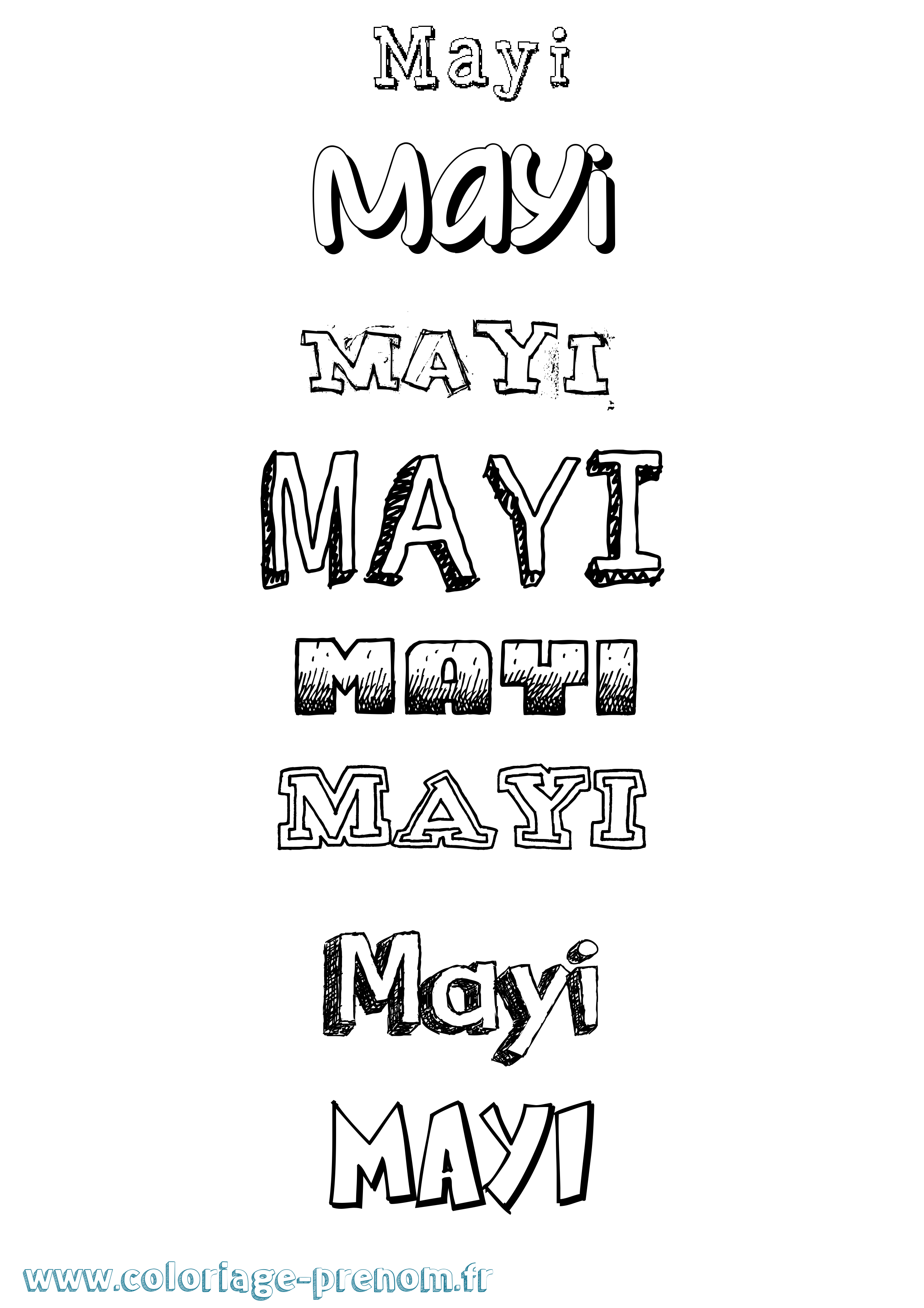 Coloriage prénom Mayi Dessiné