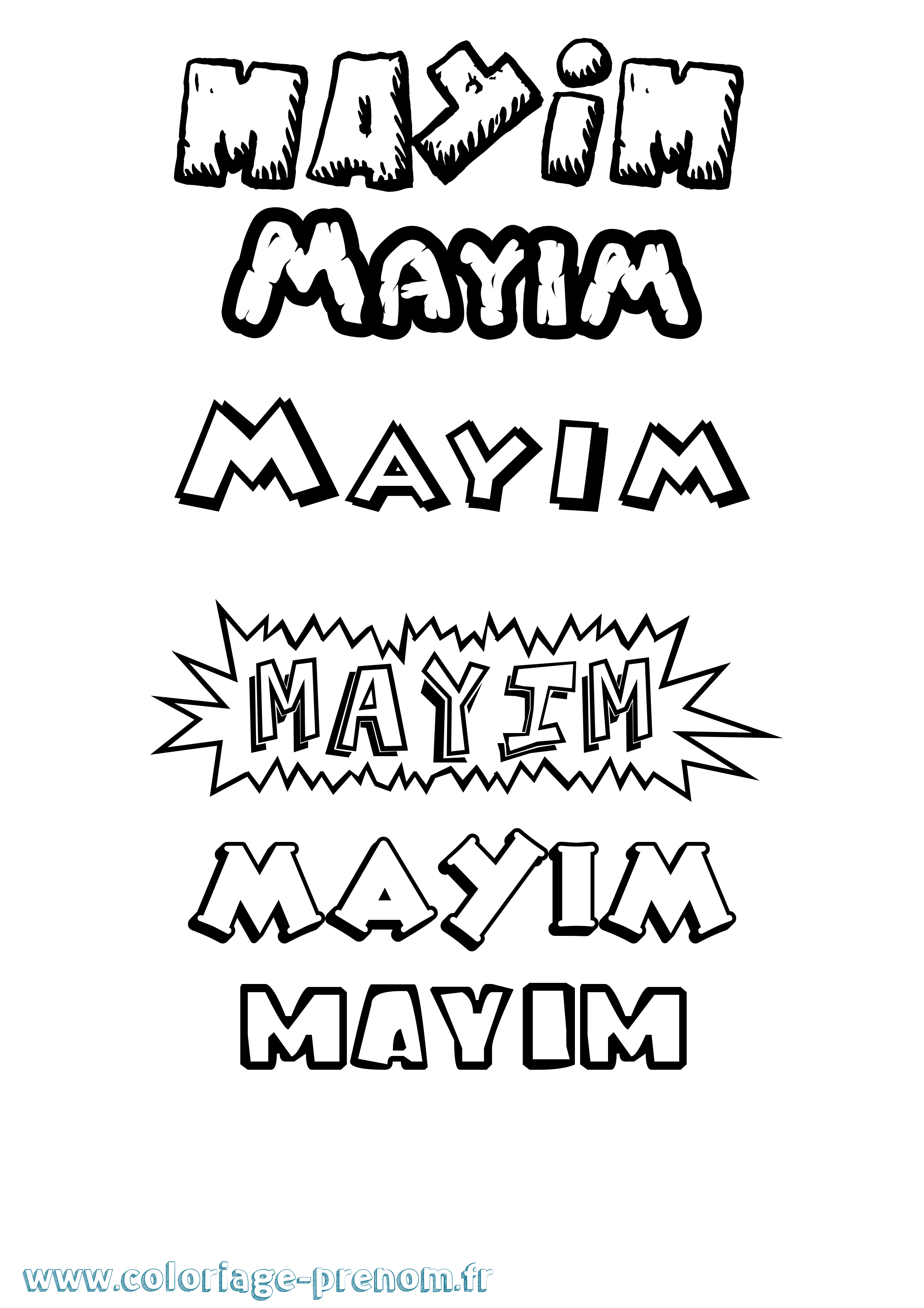 Coloriage prénom Mayim Dessin Animé