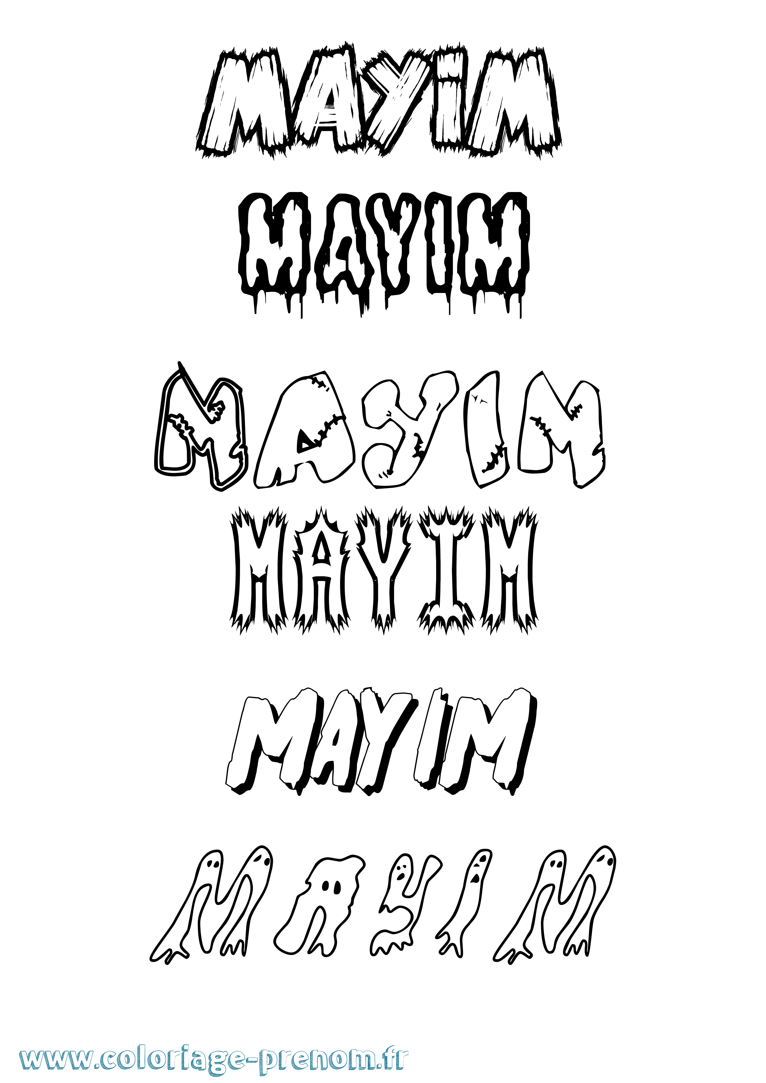 Coloriage prénom Mayim Frisson