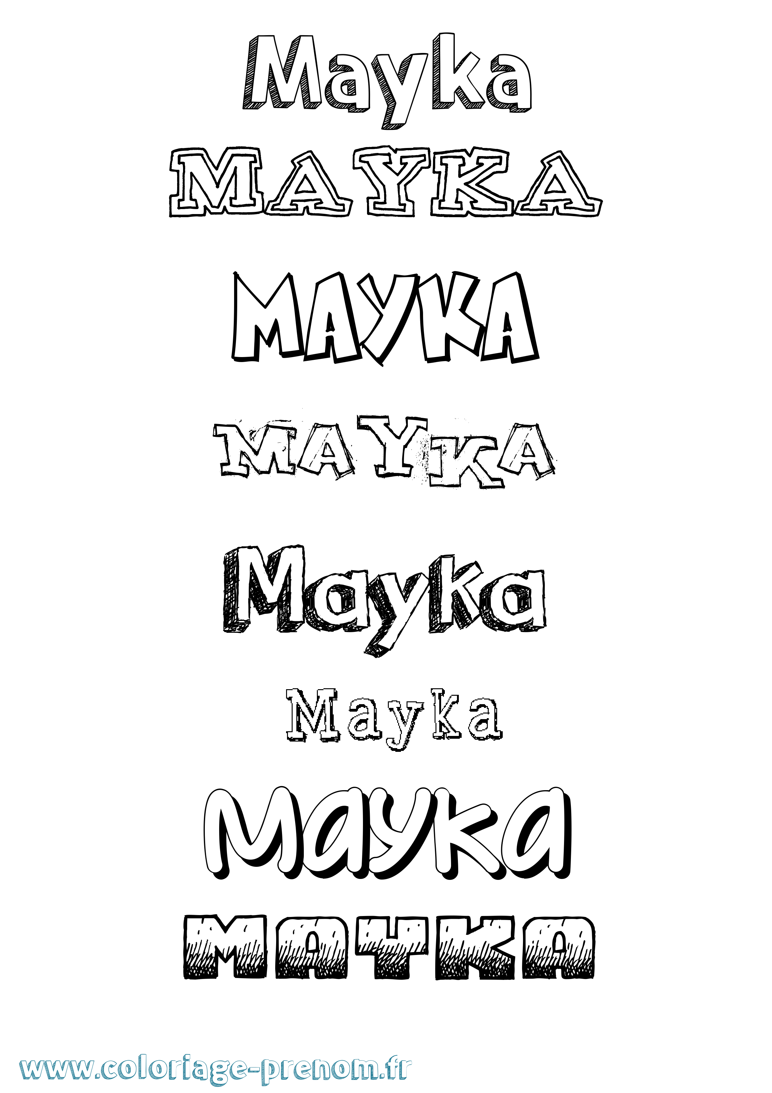 Coloriage prénom Mayka Dessiné