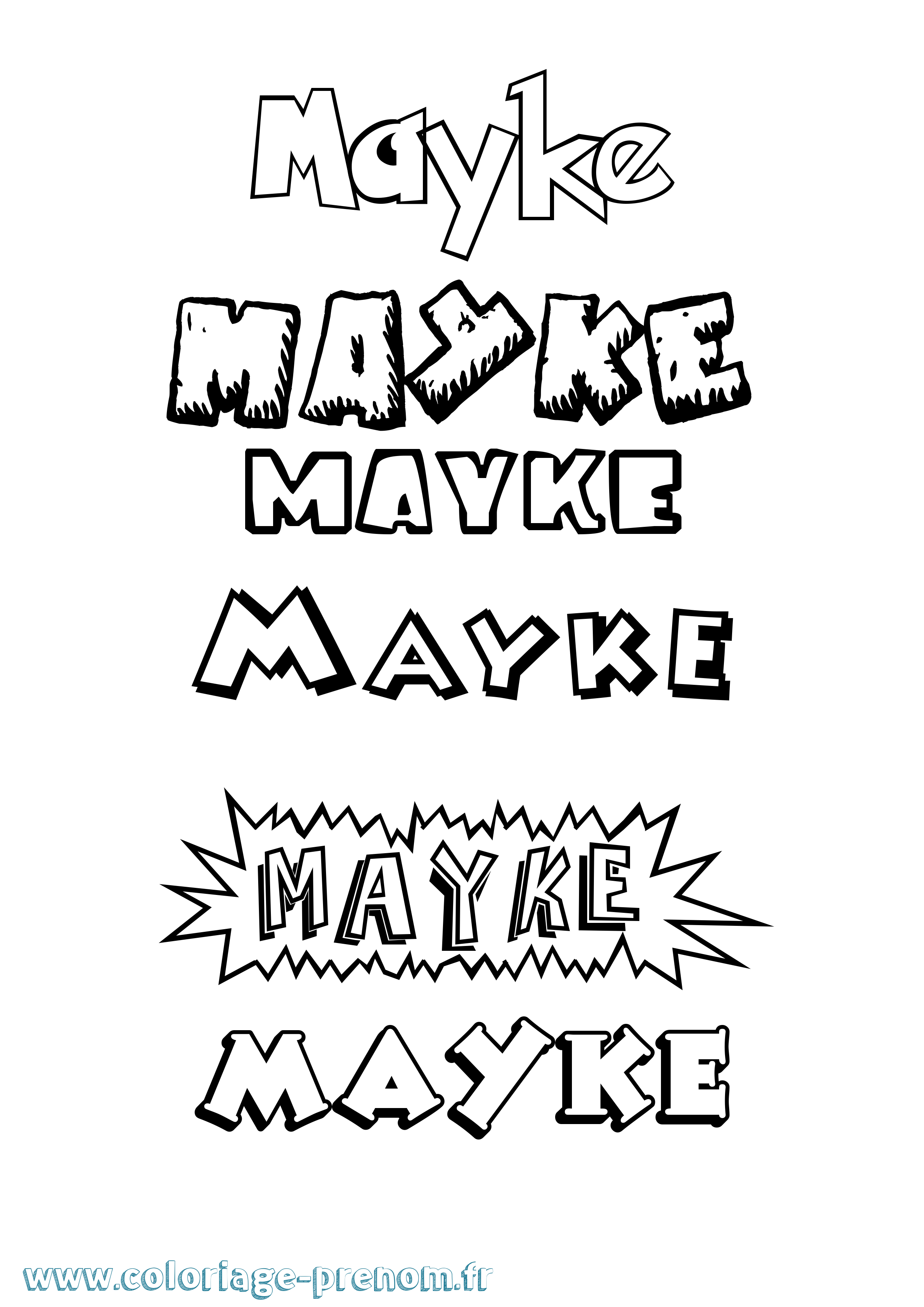Coloriage prénom Mayke Dessin Animé