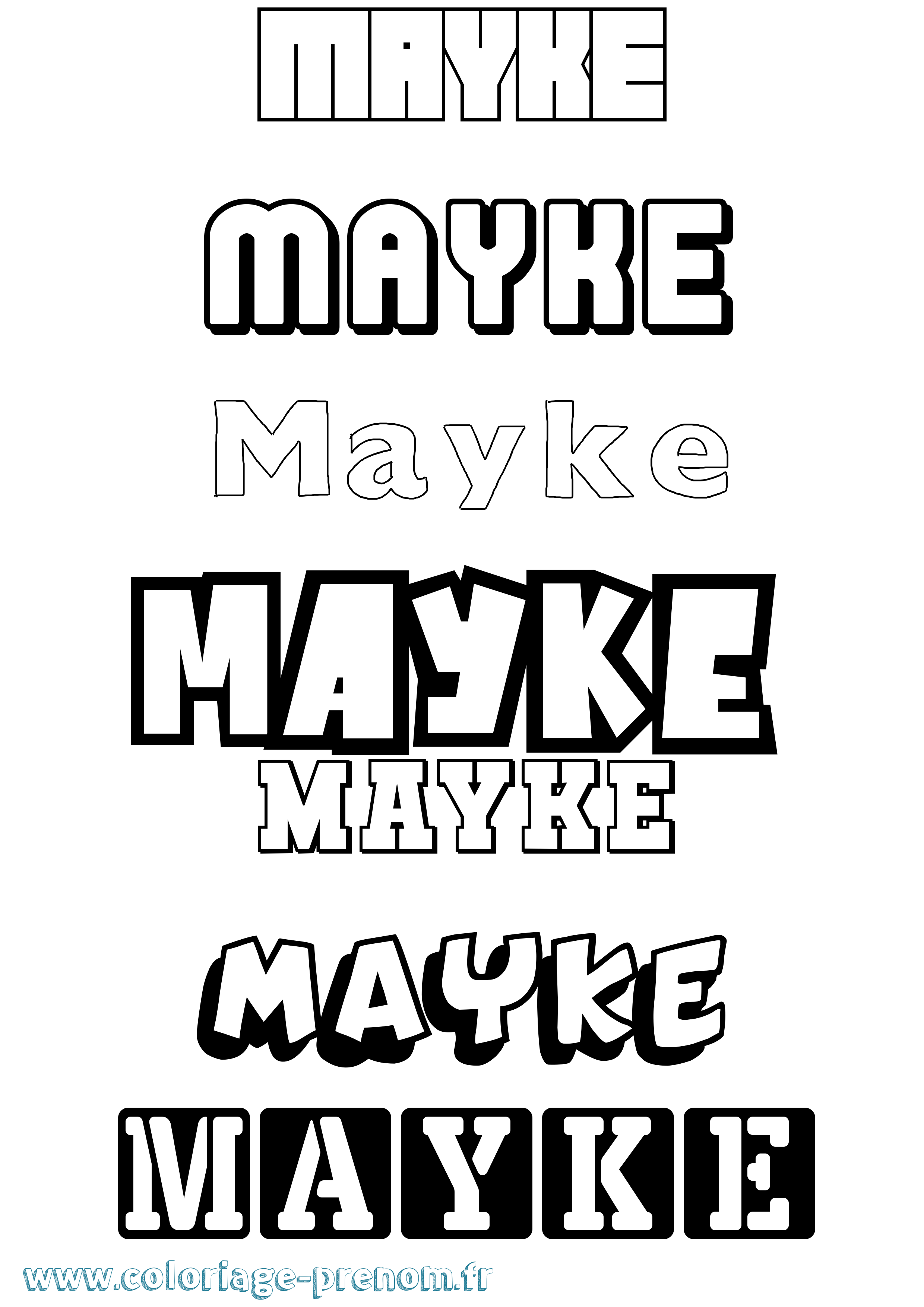 Coloriage prénom Mayke Simple