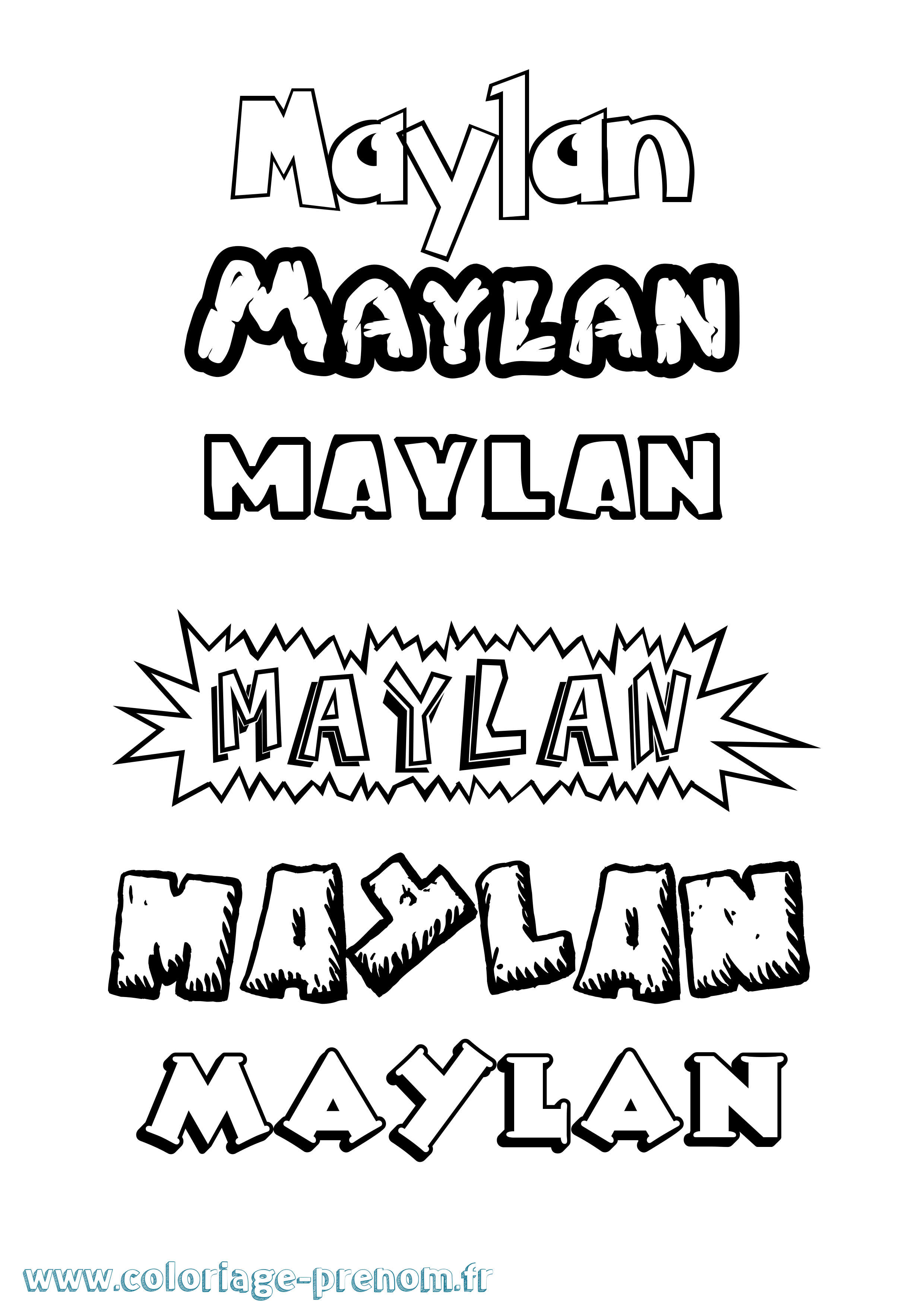 Coloriage prénom Maylan Dessin Animé