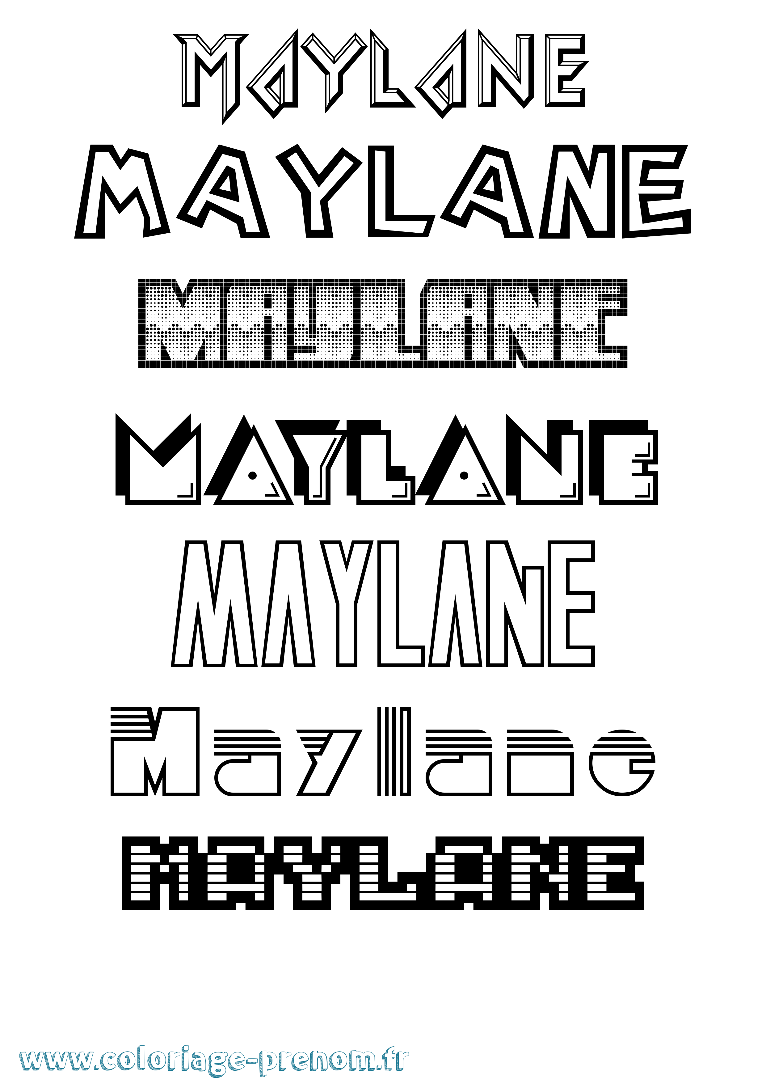 Coloriage prénom Maylane Jeux Vidéos