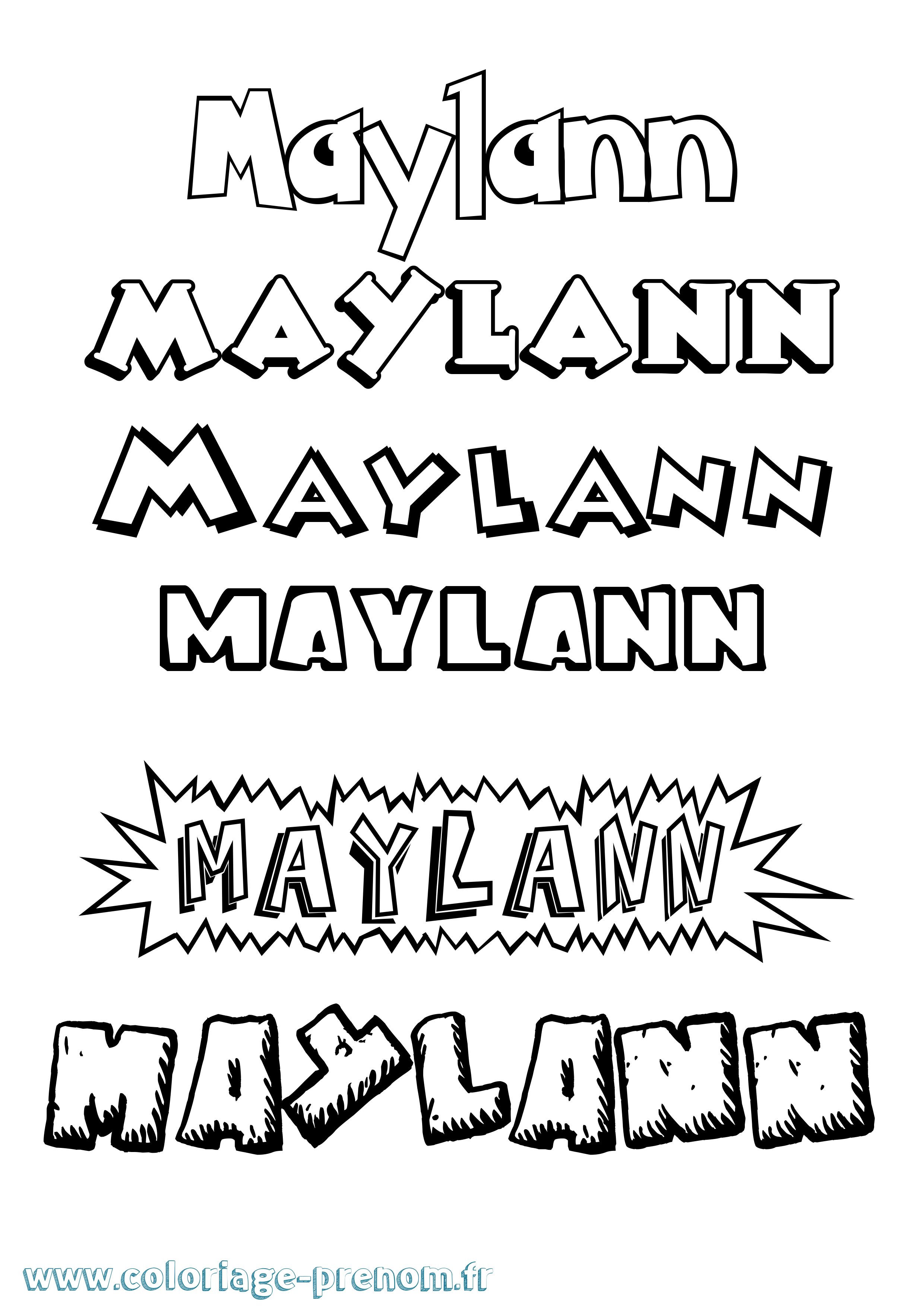 Coloriage prénom Maylann Dessin Animé