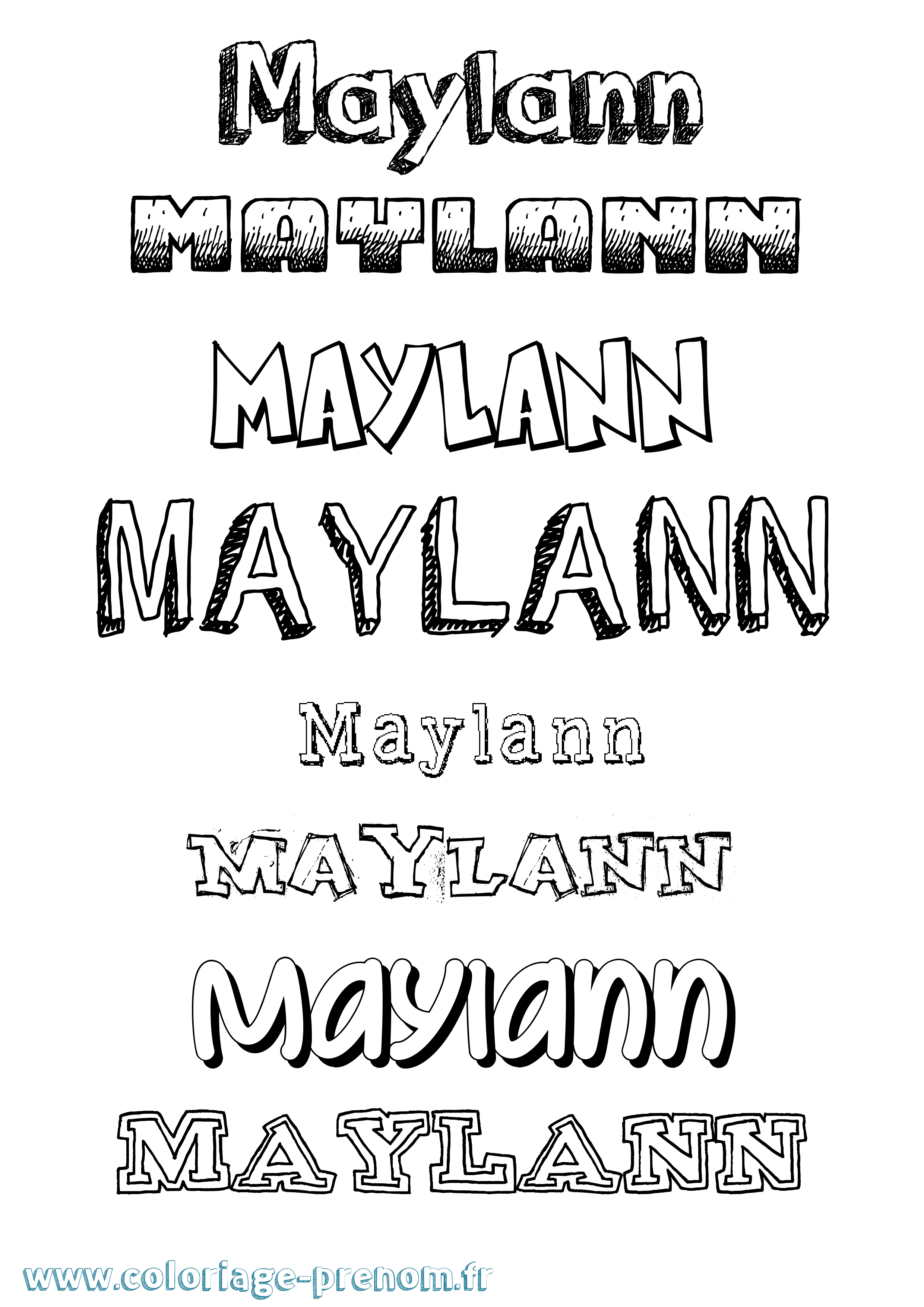 Coloriage prénom Maylann Dessiné