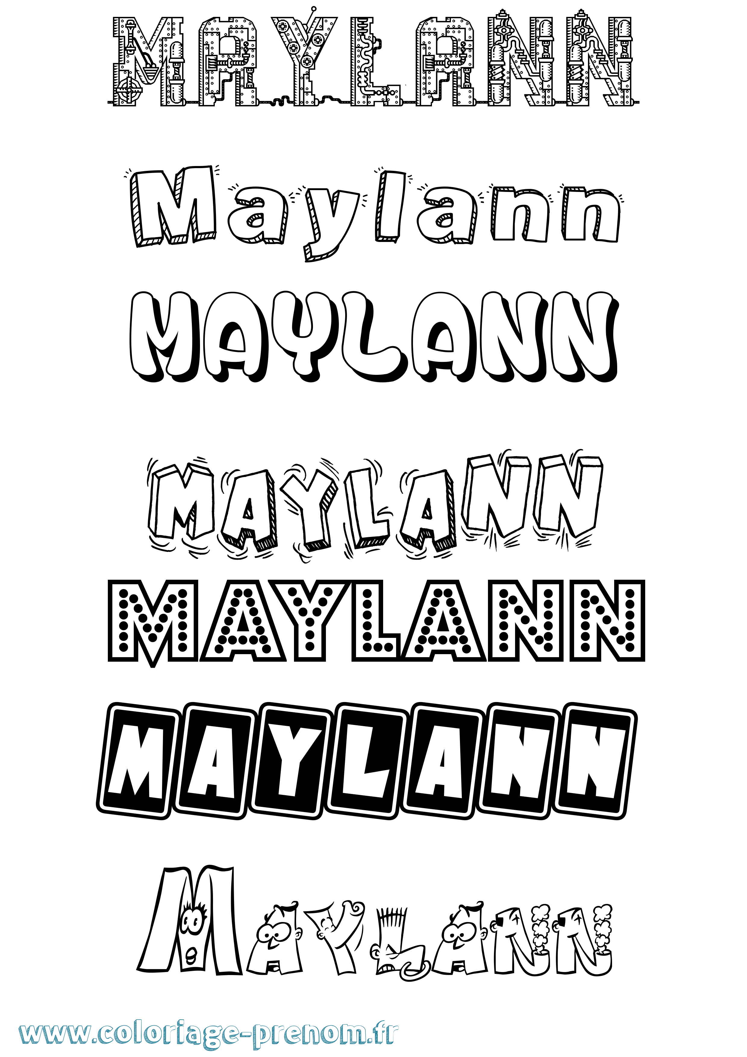 Coloriage prénom Maylann Fun