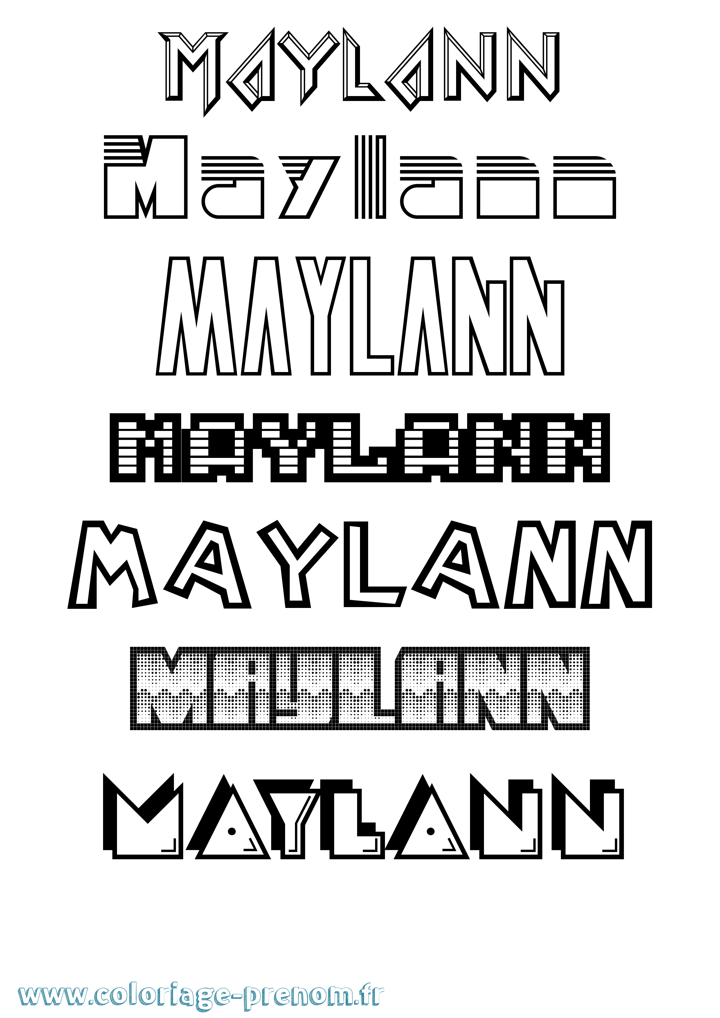 Coloriage prénom Maylann Jeux Vidéos