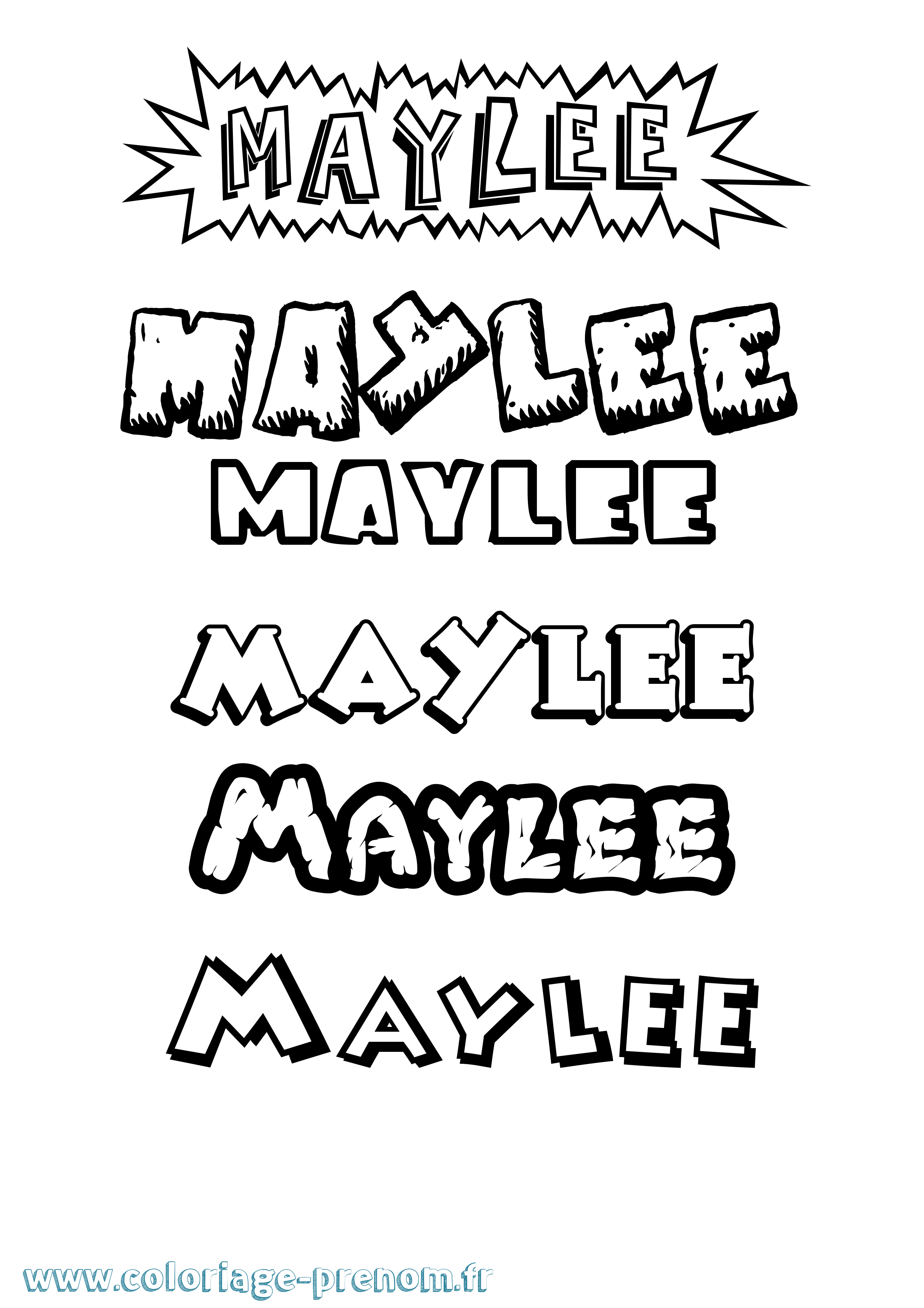 Coloriage prénom Maylee Dessin Animé