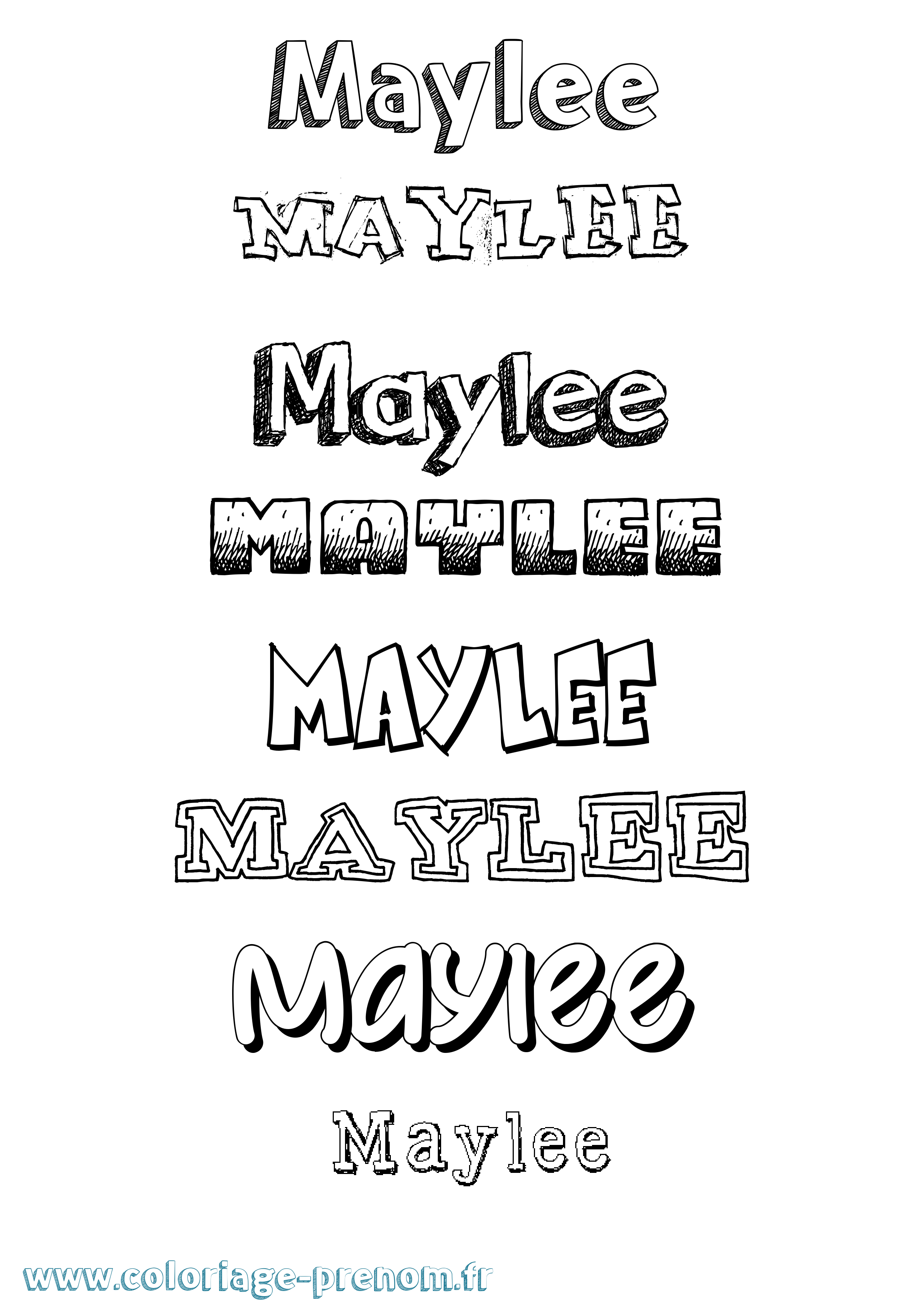 Coloriage prénom Maylee Dessiné