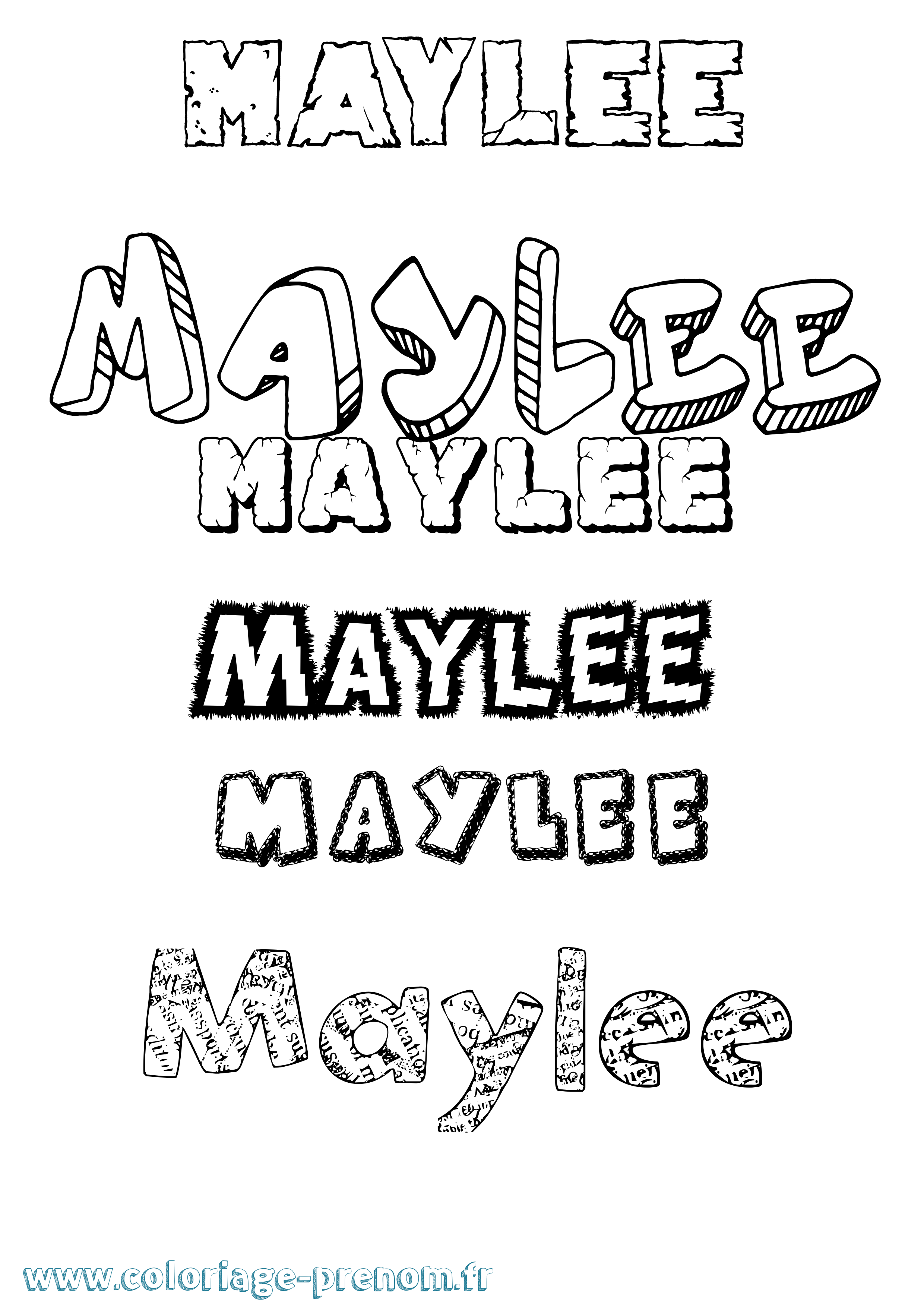 Coloriage prénom Maylee Destructuré