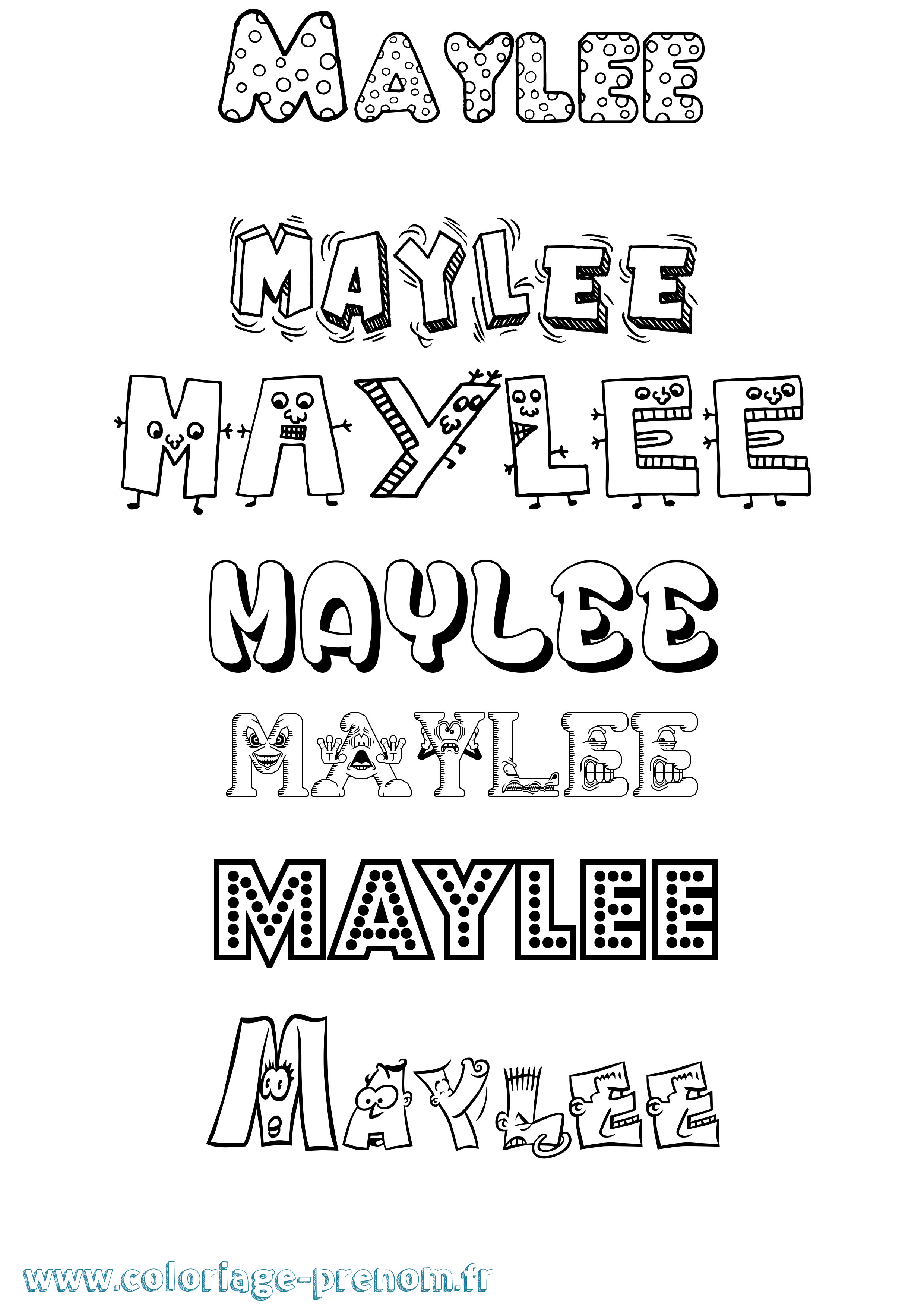 Coloriage prénom Maylee Fun