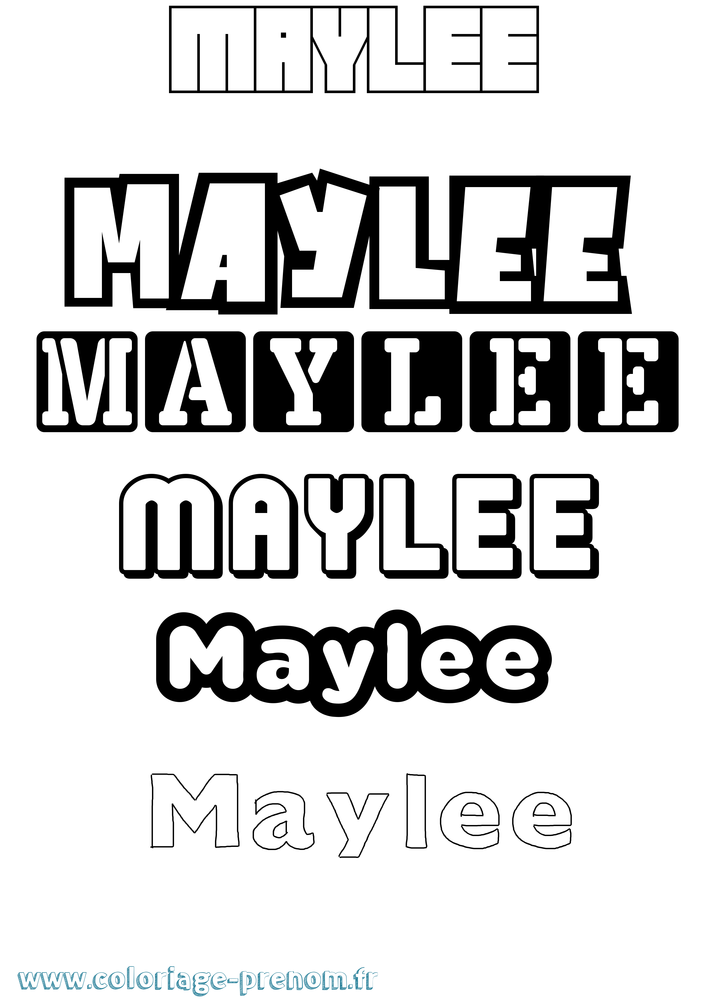 Coloriage prénom Maylee Simple