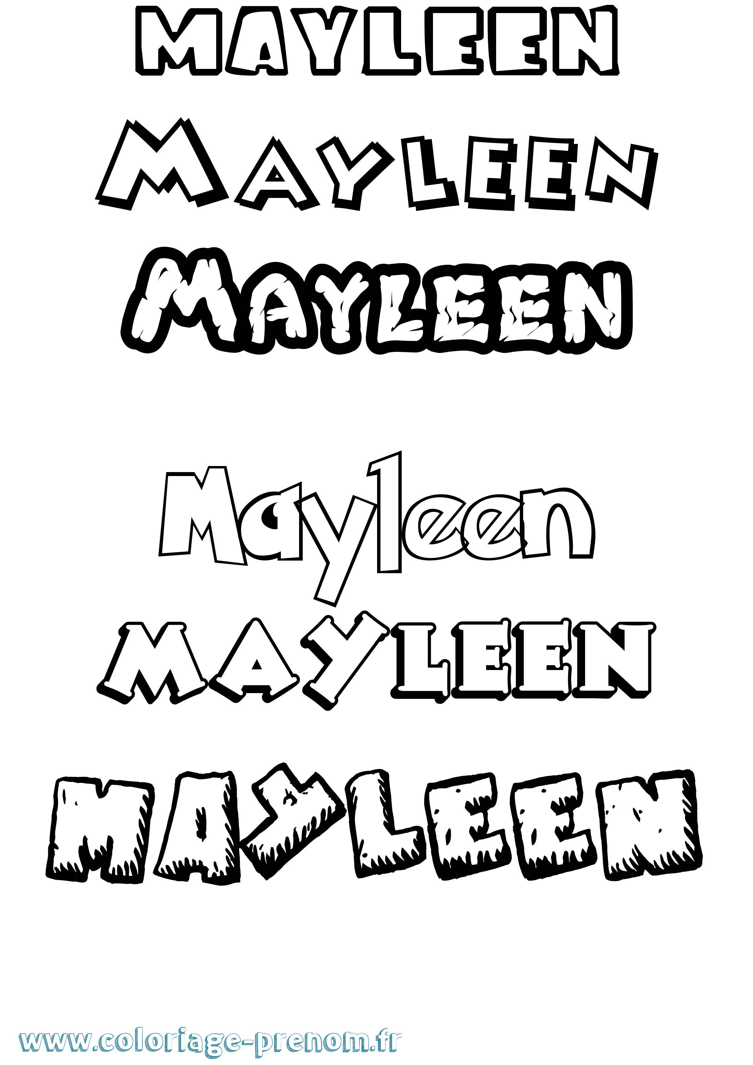 Coloriage prénom Mayleen Dessin Animé