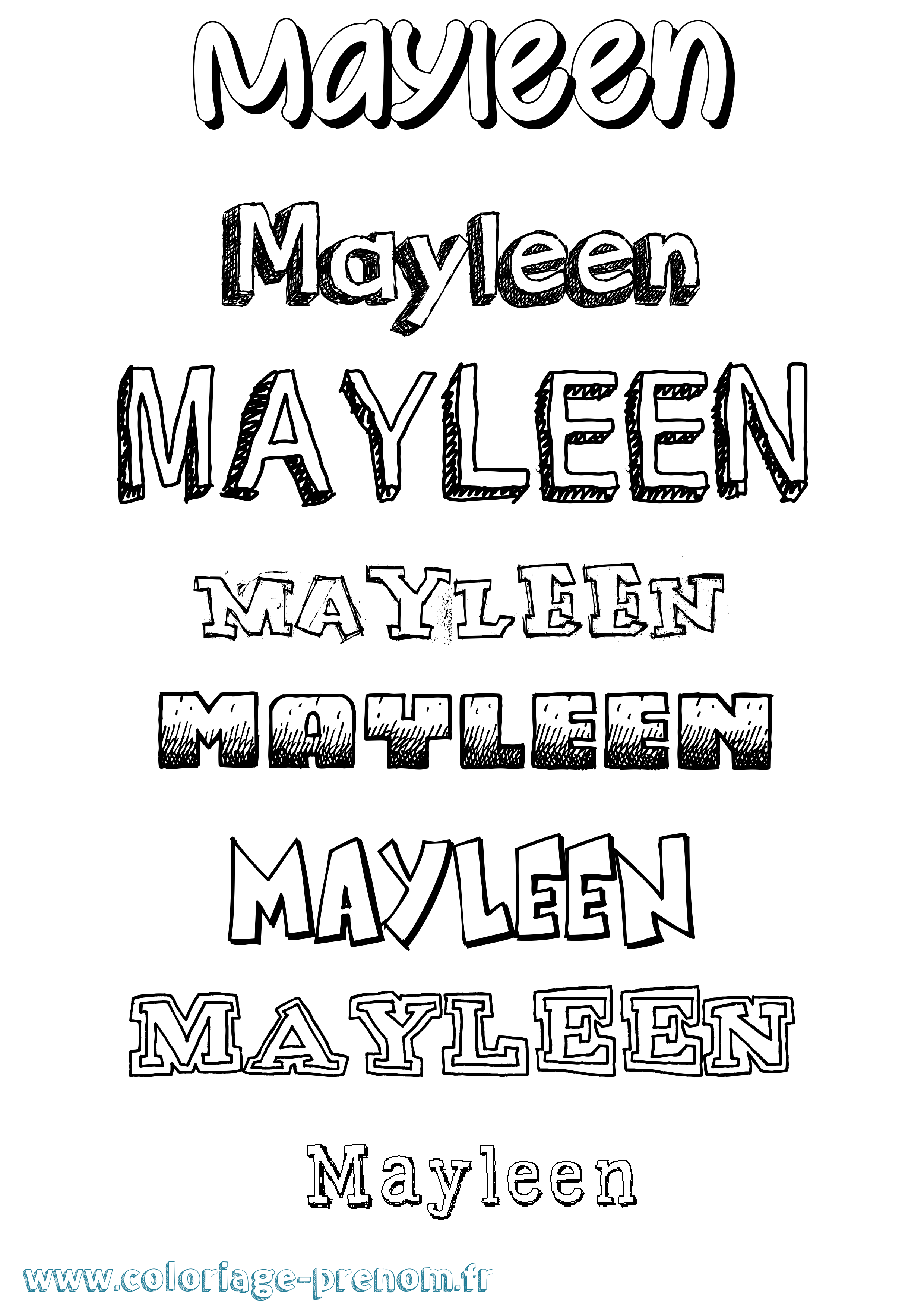 Coloriage prénom Mayleen Dessiné
